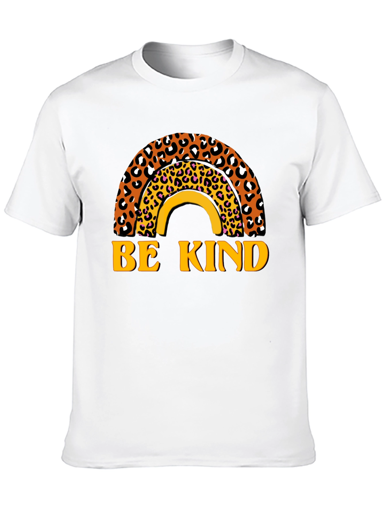 Be Kind Leopard Rainbow Graphic T-Shirt