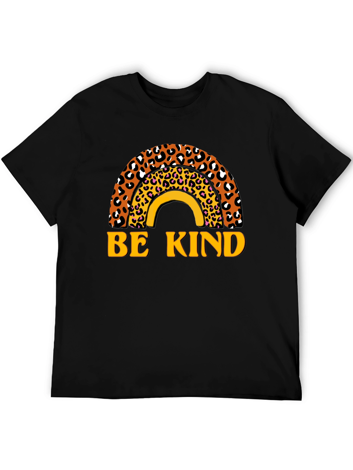 Be Kind Leopard Rainbow Graphic T-Shirt