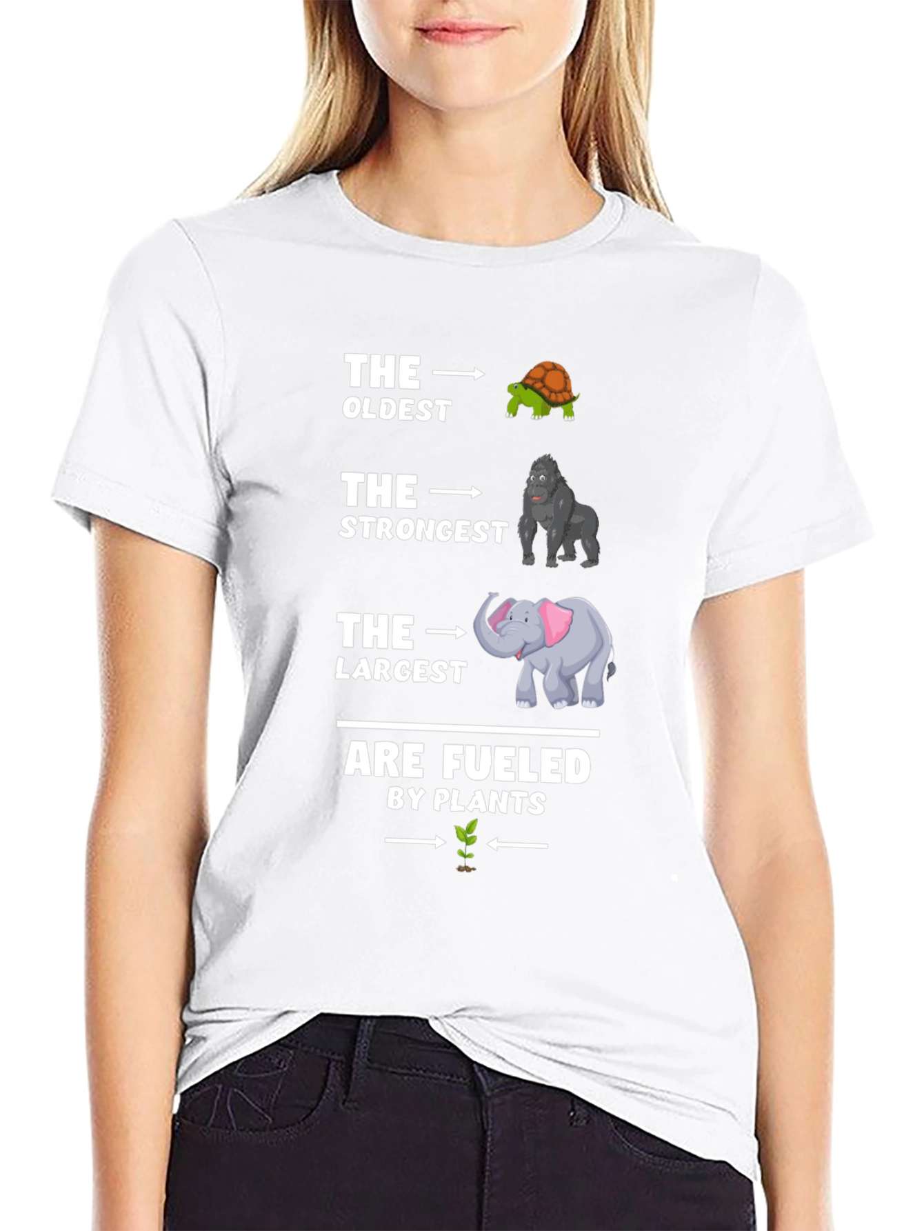 The Oldest Strongest Largest Fueled by Plants Black T-Shirt