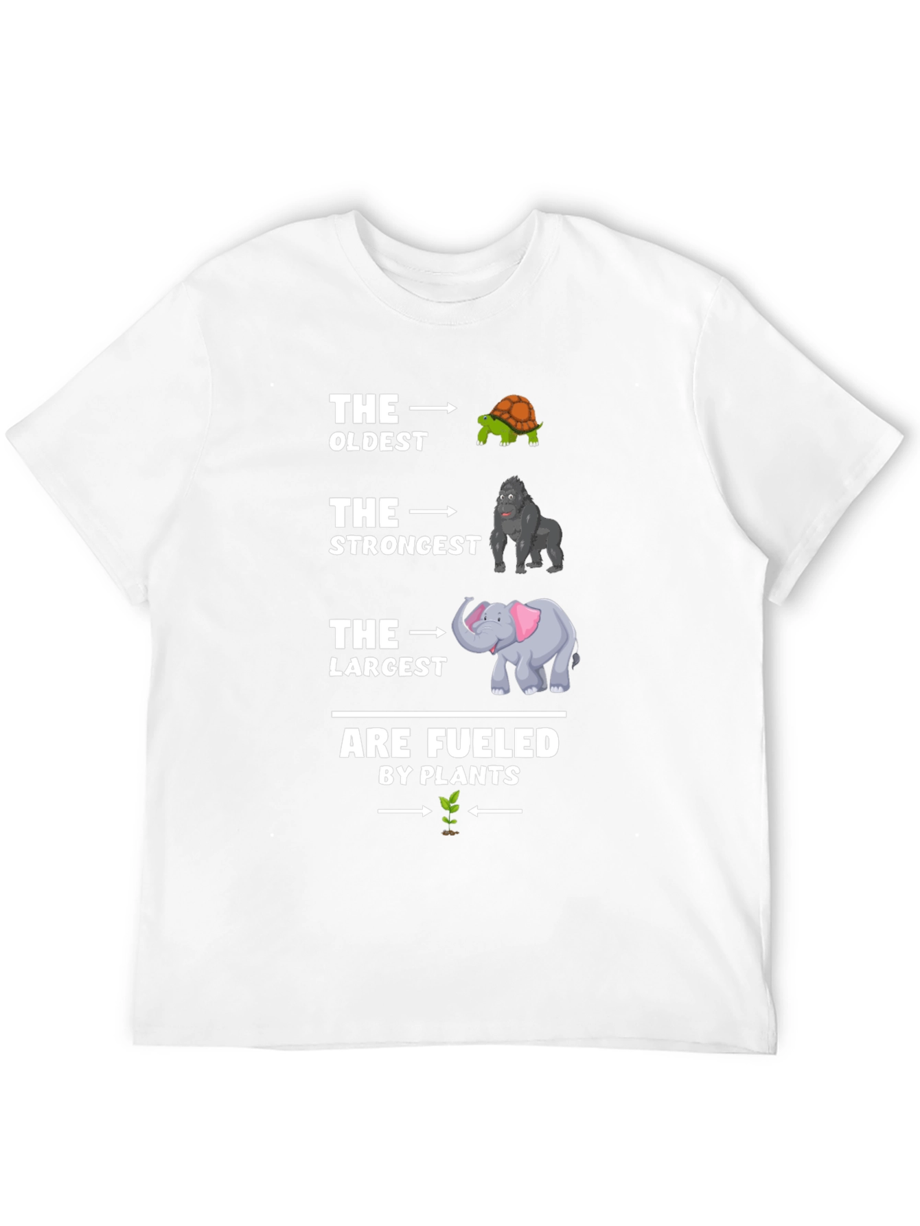 The Oldest Strongest Largest Fueled by Plants Black T-Shirt