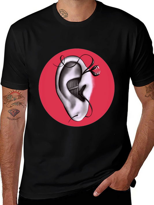 Surreal Ear & Snake Graphic Tee - Unique Design!