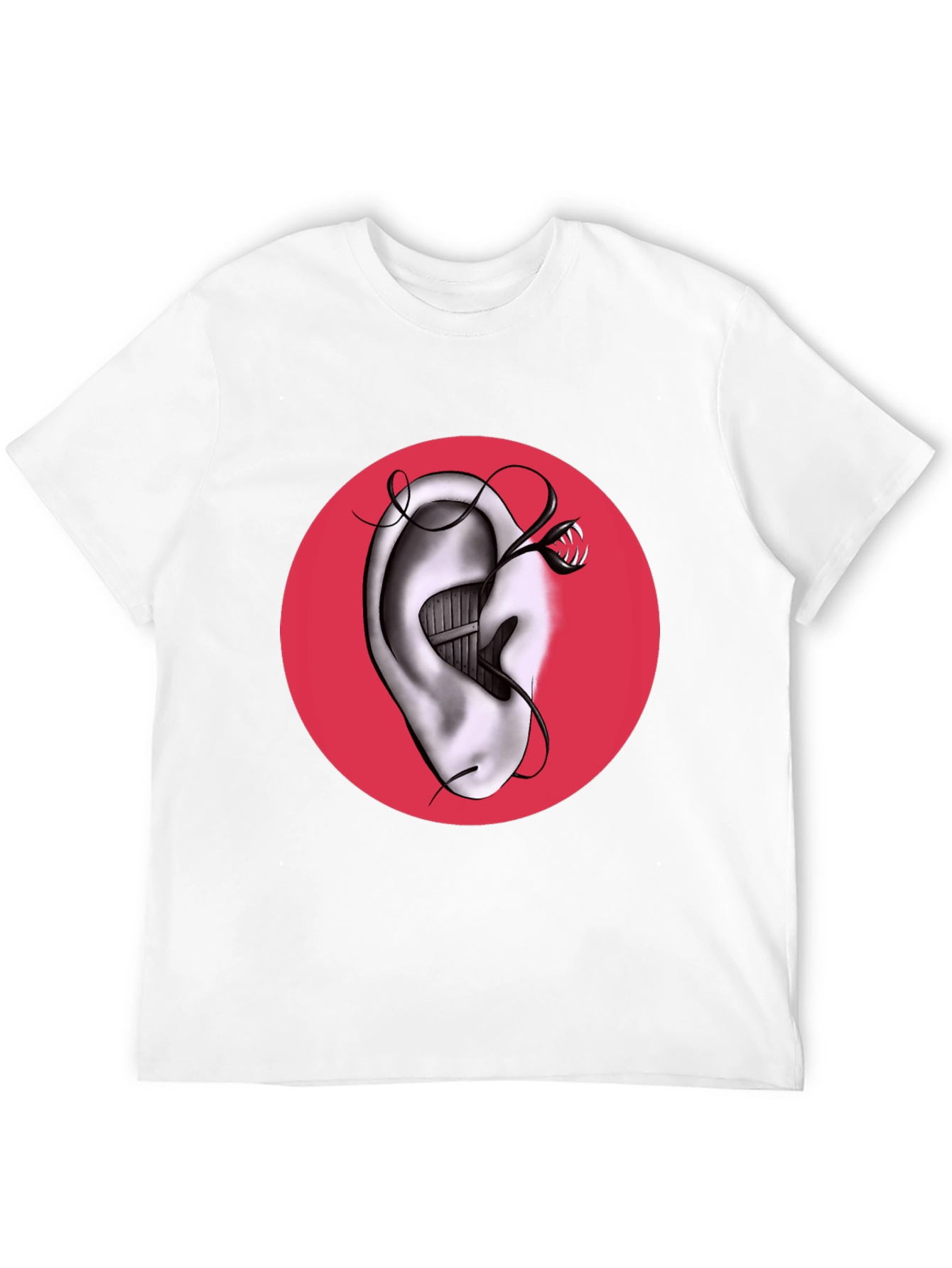 Surreal Ear & Snake Graphic Tee - Unique Design!
