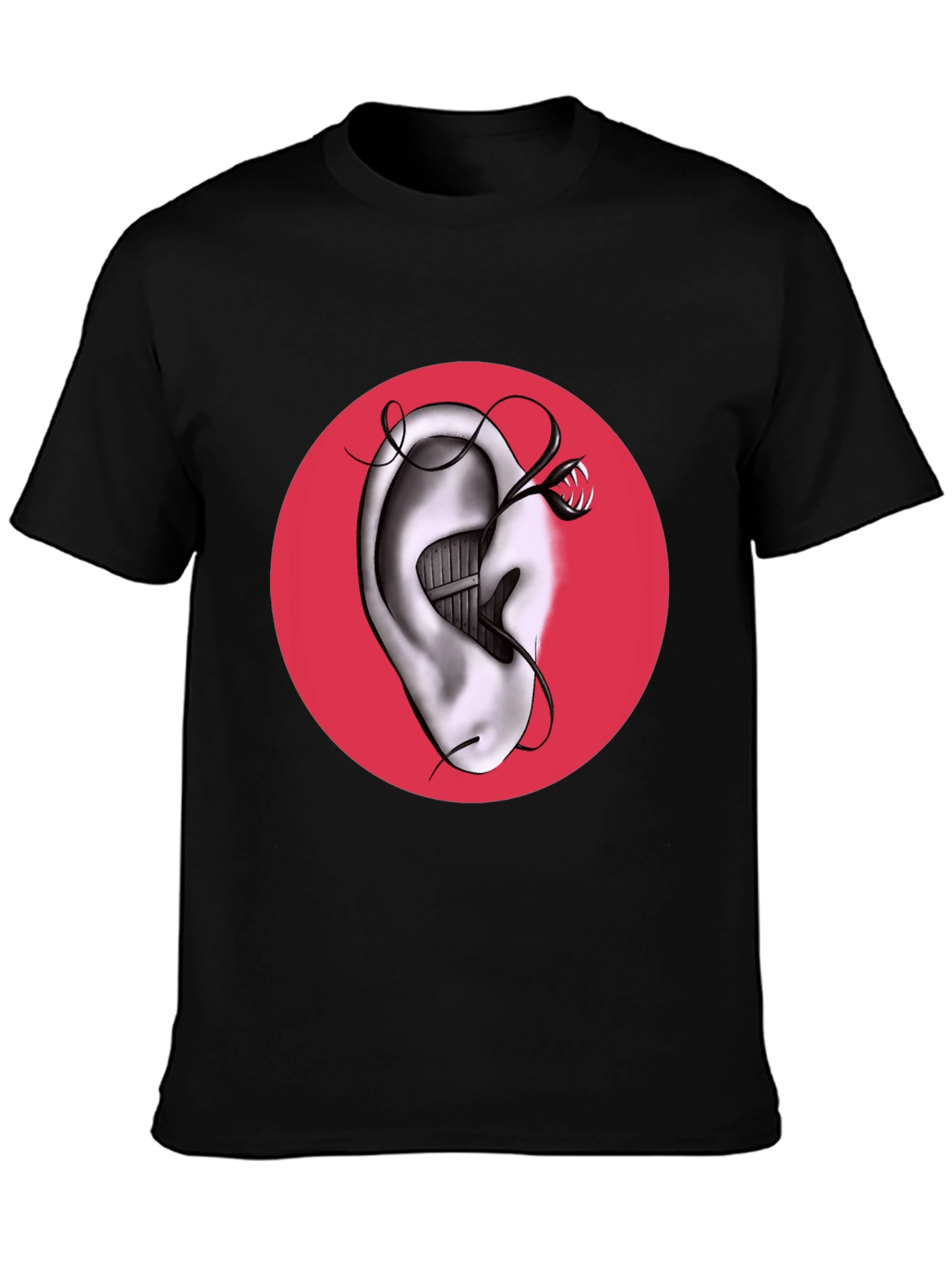 Surreal Ear & Snake Graphic Tee - Unique Design!
