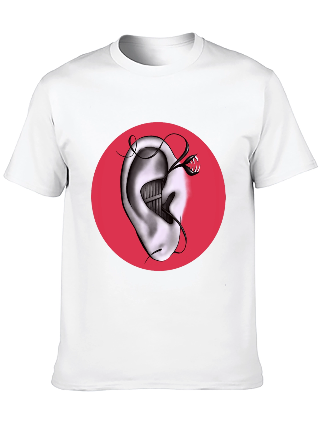 Surreal Ear & Snake Graphic Tee - Unique Design!