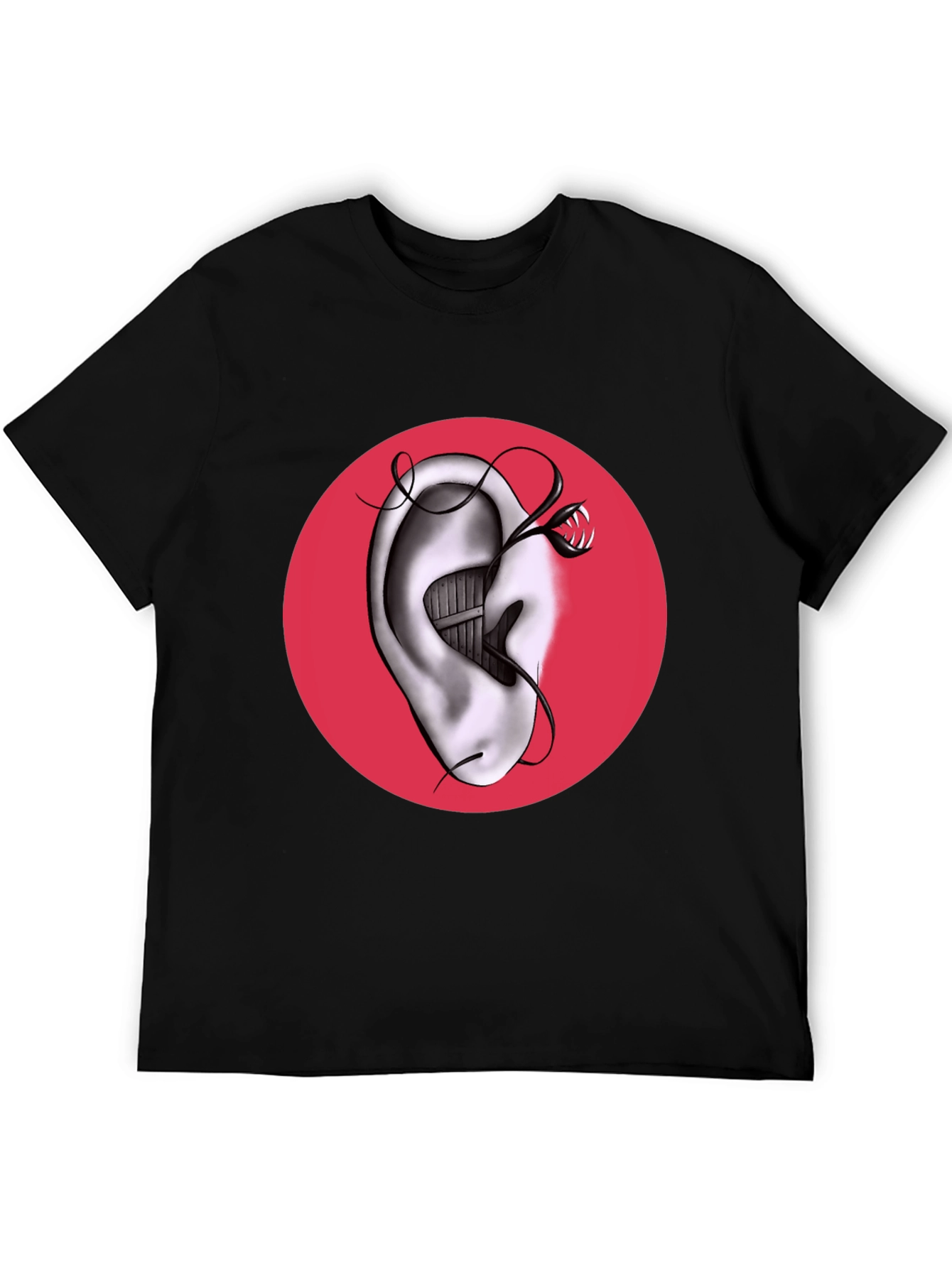 Surreal Ear & Snake Graphic Tee - Unique Design!