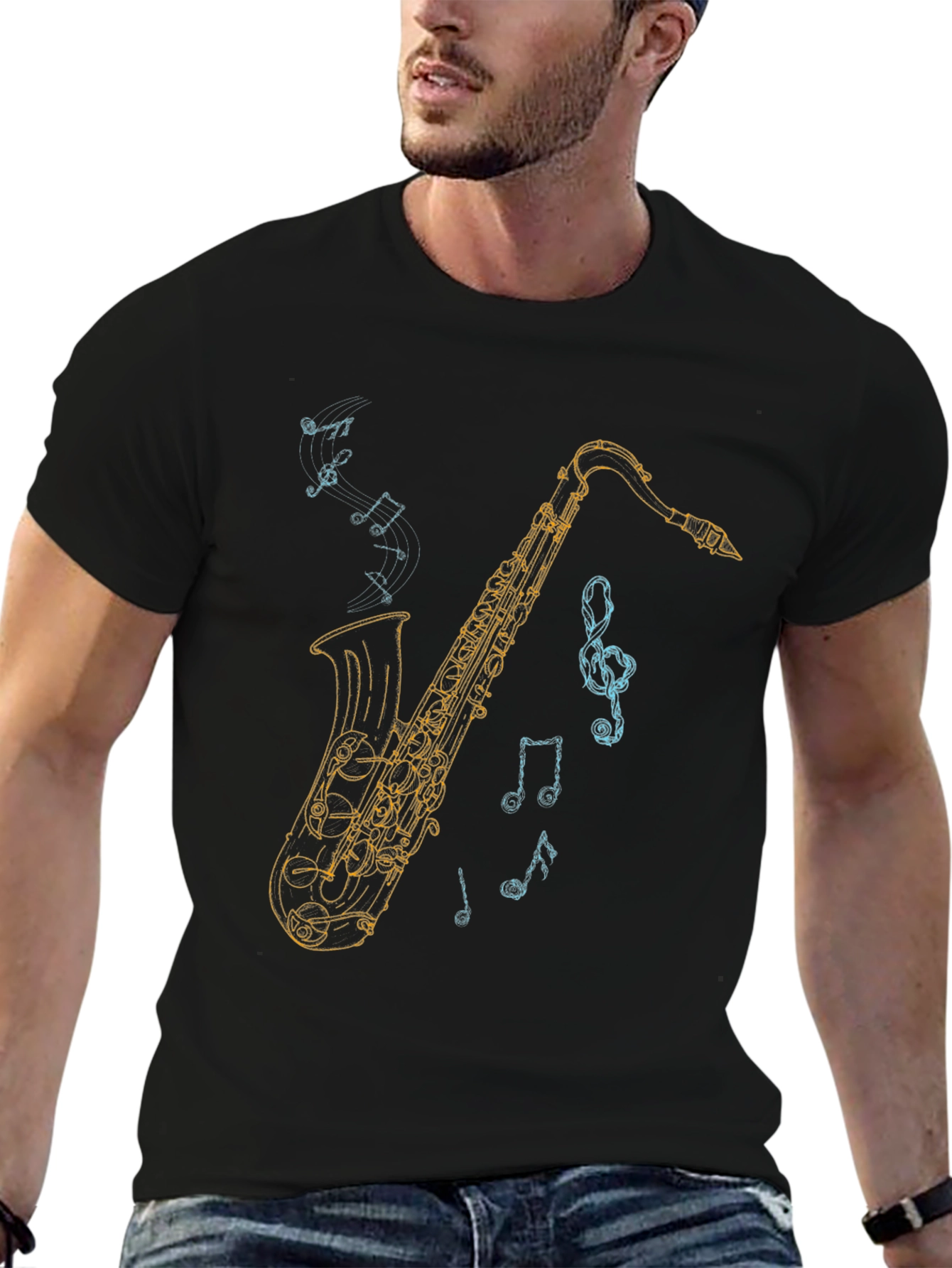 Saxophone Graphic Tee - Music Lover T-Shirt