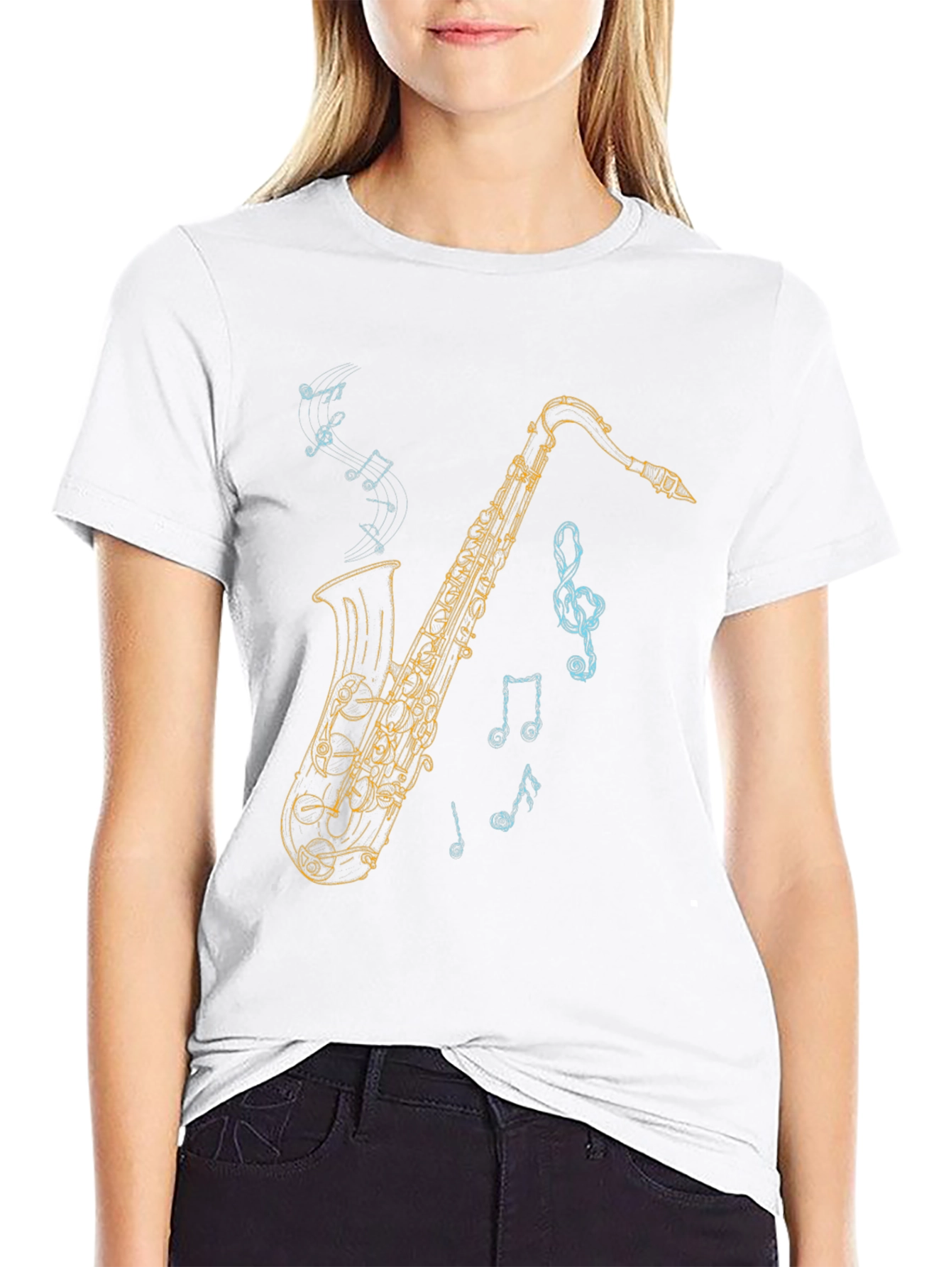Saxophone Graphic Tee - Music Lover T-Shirt