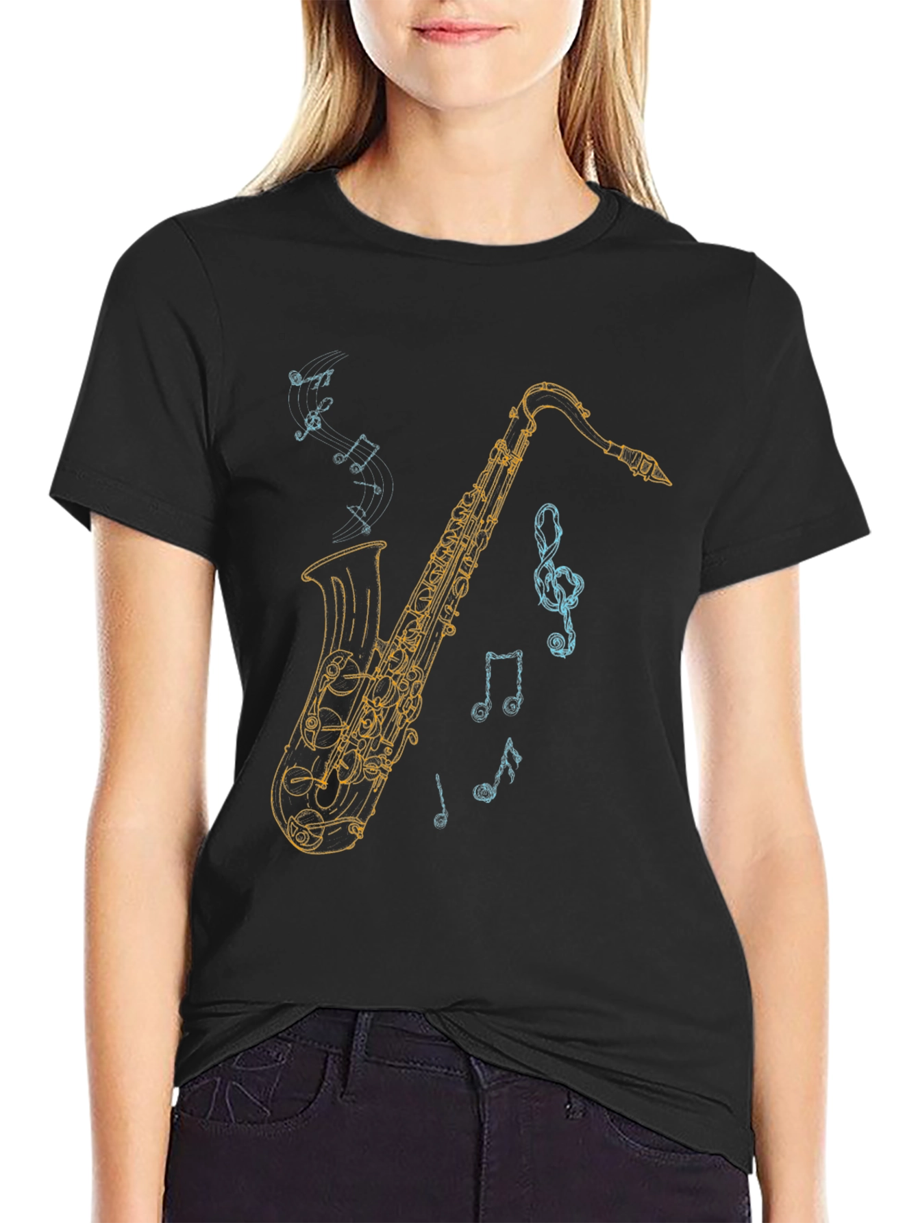 Saxophone Graphic Tee - Music Lover T-Shirt