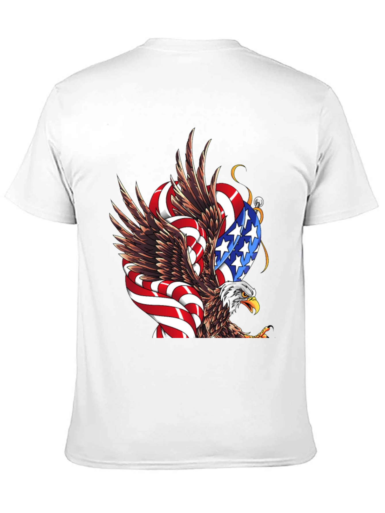 American Eagle Flag Graphic Print Mens Black T-Shirt