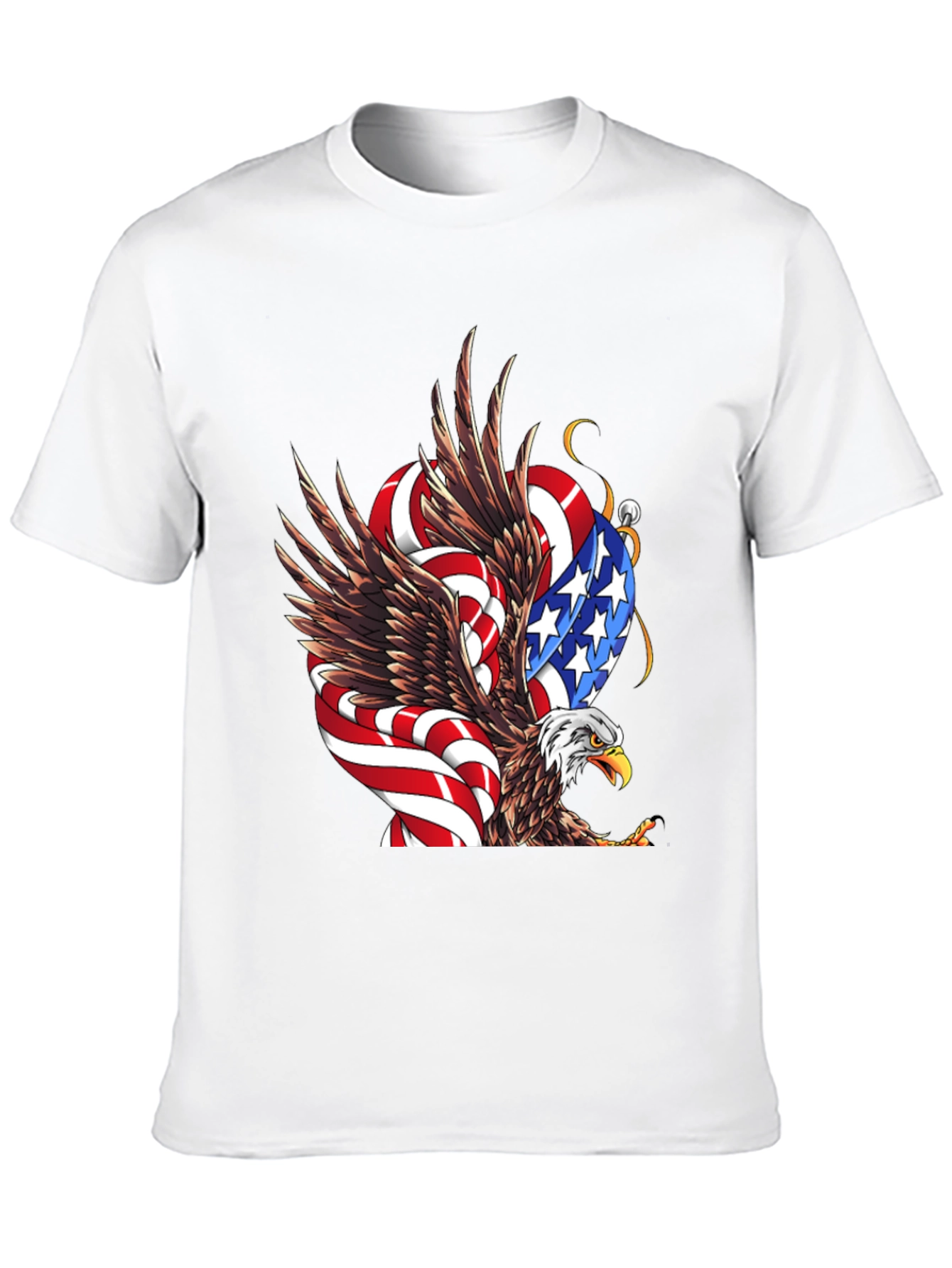American Eagle Flag Graphic Print Mens Black T-Shirt