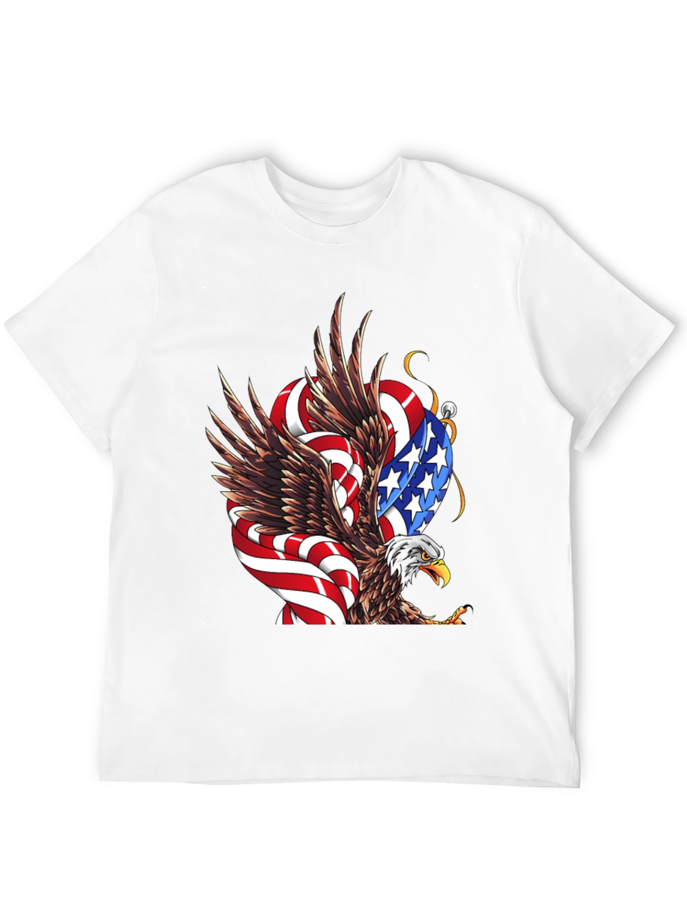 American Eagle Flag Graphic Print Mens Black T-Shirt