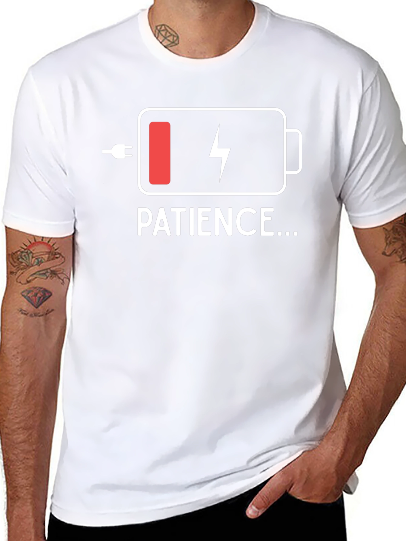 Patience Low Battery T-Shirt - Black
