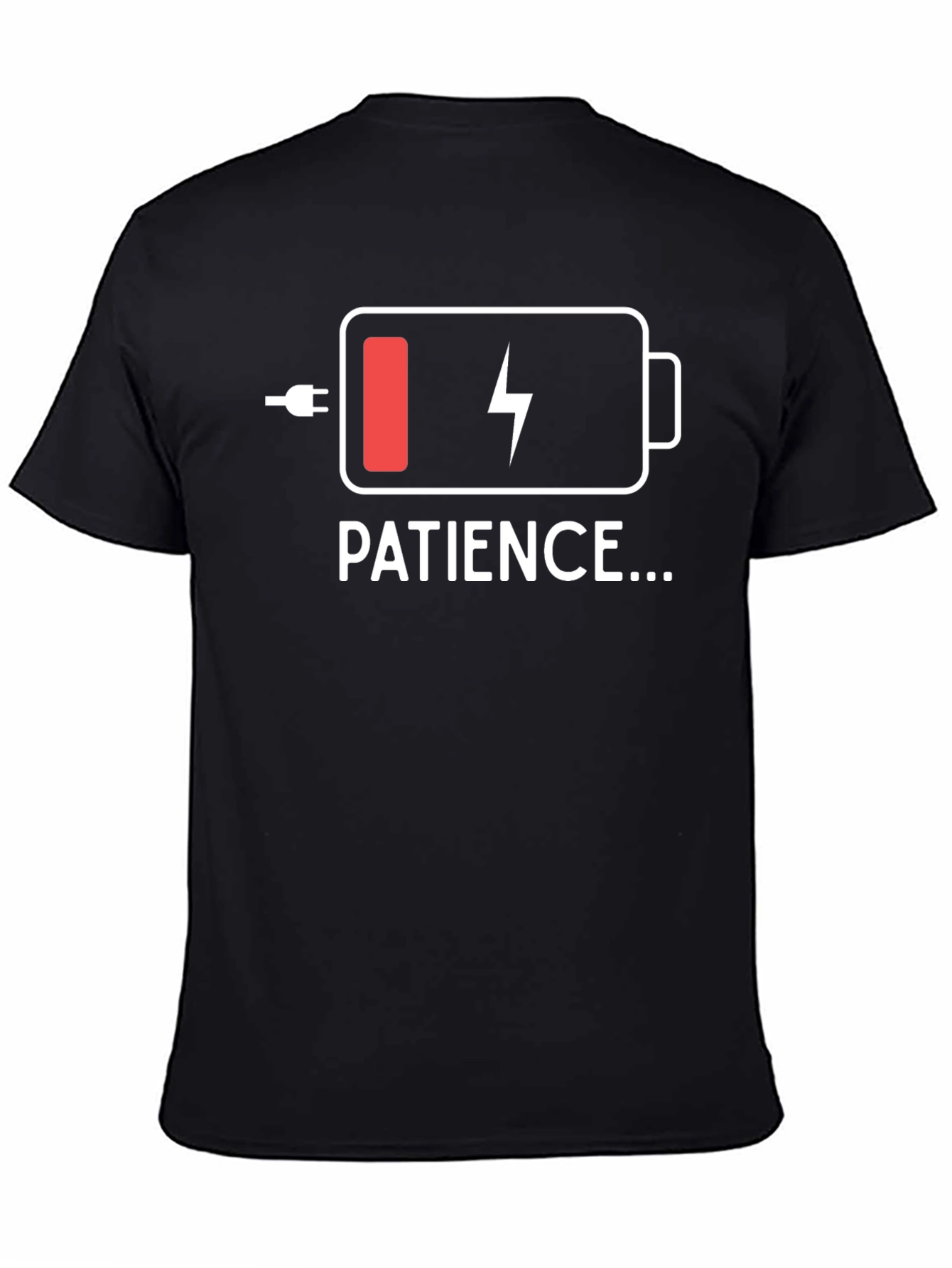Patience Low Battery T-Shirt - Black