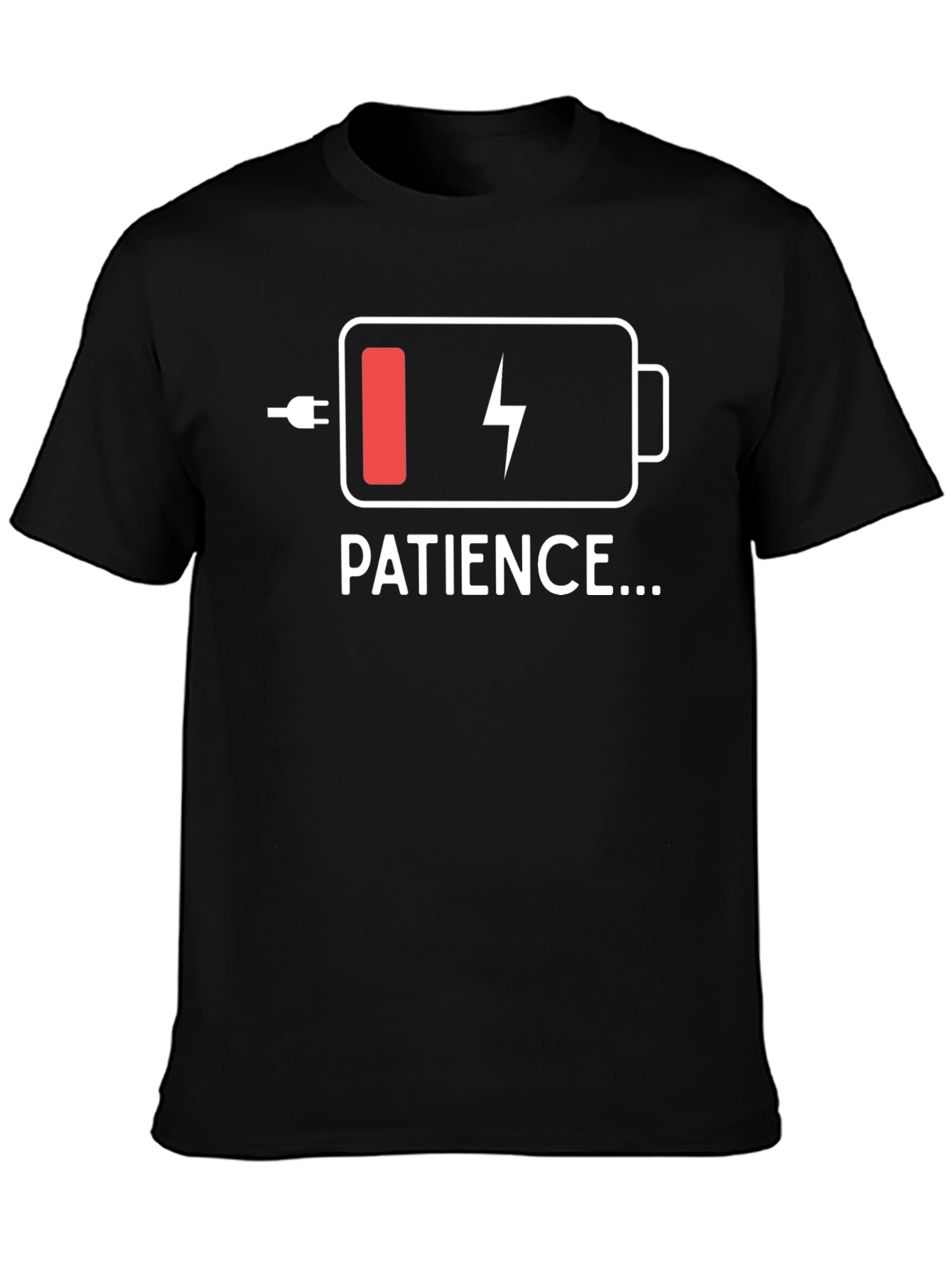 Patience Low Battery T-Shirt - Black
