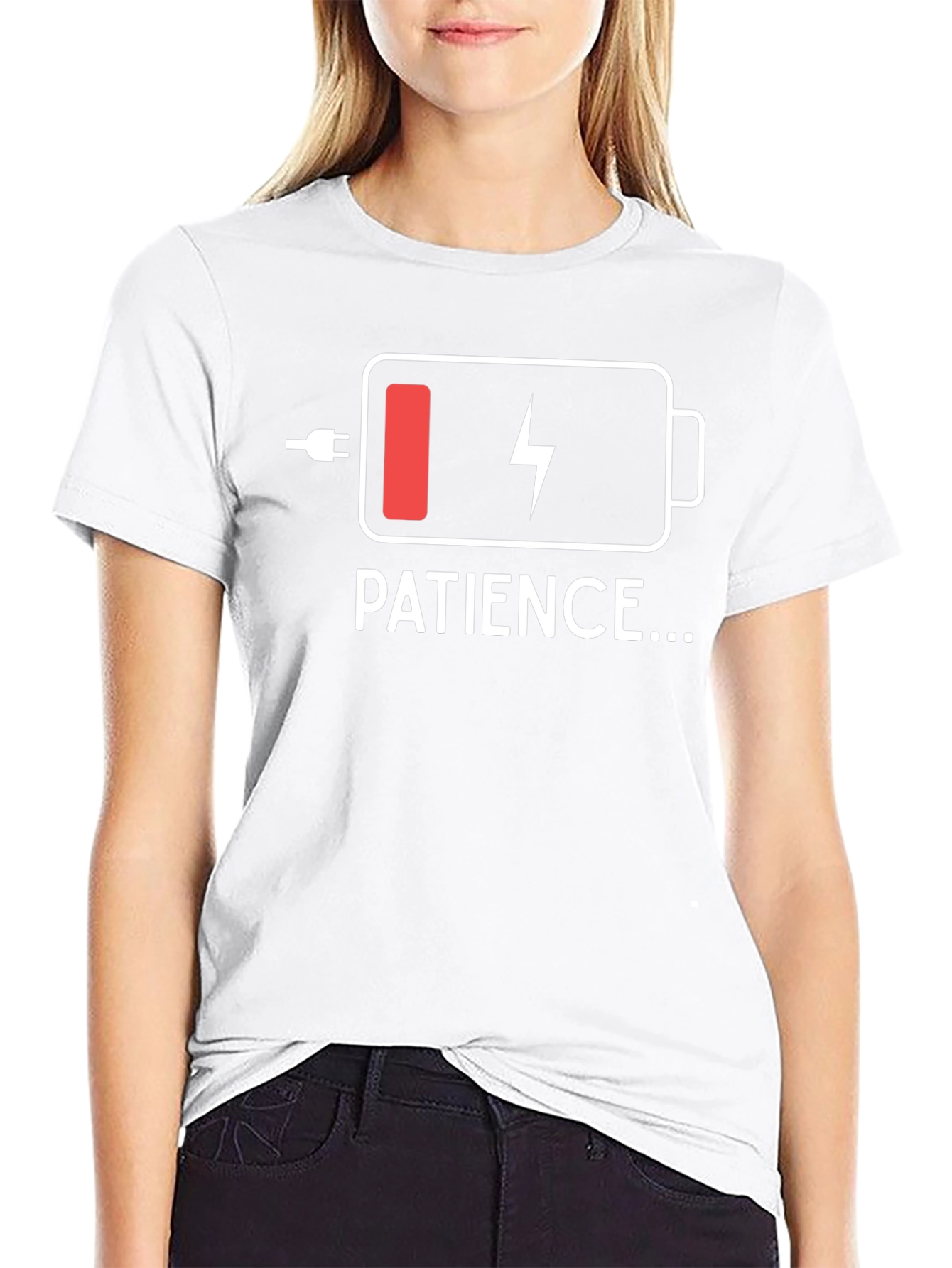Patience Low Battery T-Shirt - Black