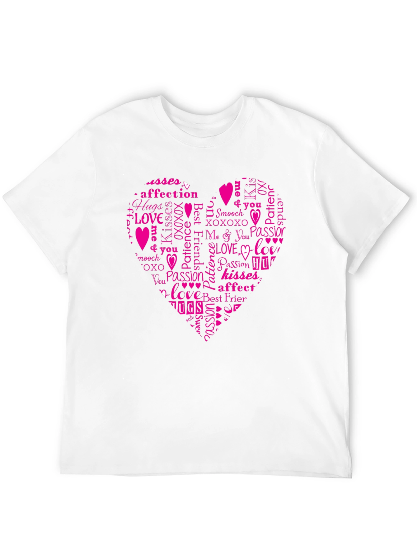 Love Heart Word Art Graphic T-Shirt