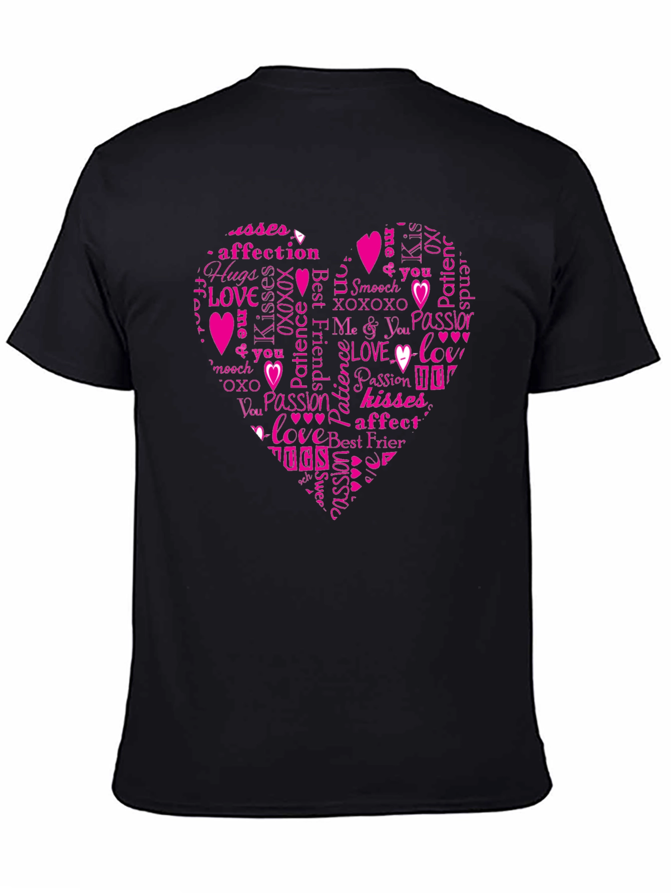 Love Heart Word Art Graphic T-Shirt