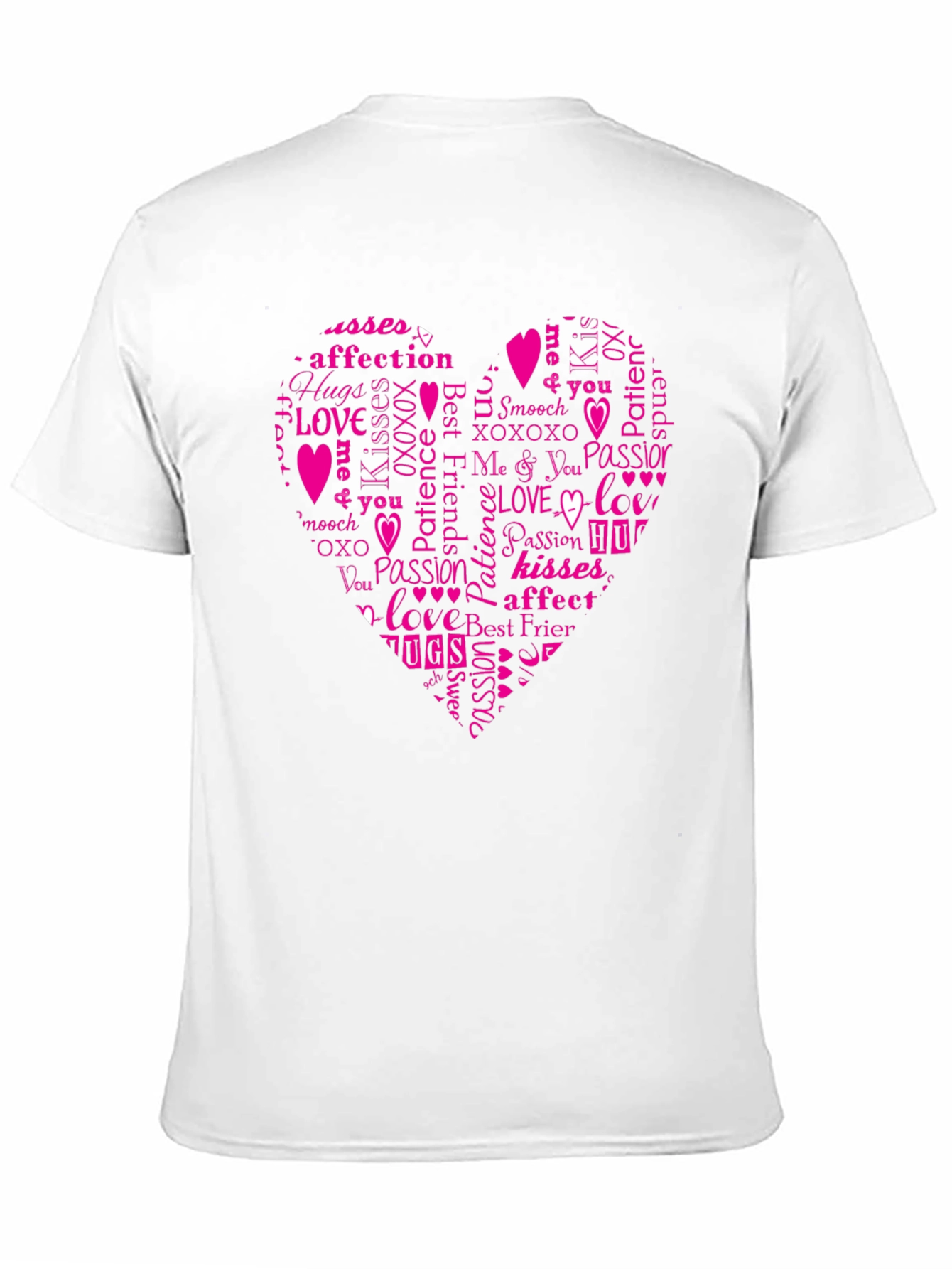 Love Heart Word Art Graphic T-Shirt