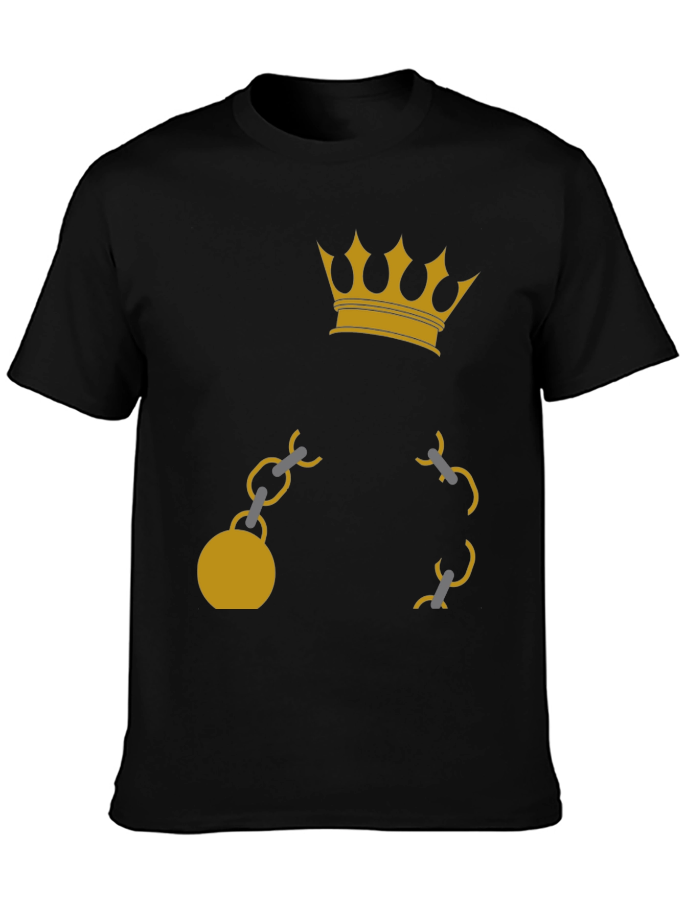 Crown & Chain Graphic Tee - Black Cotton Blend