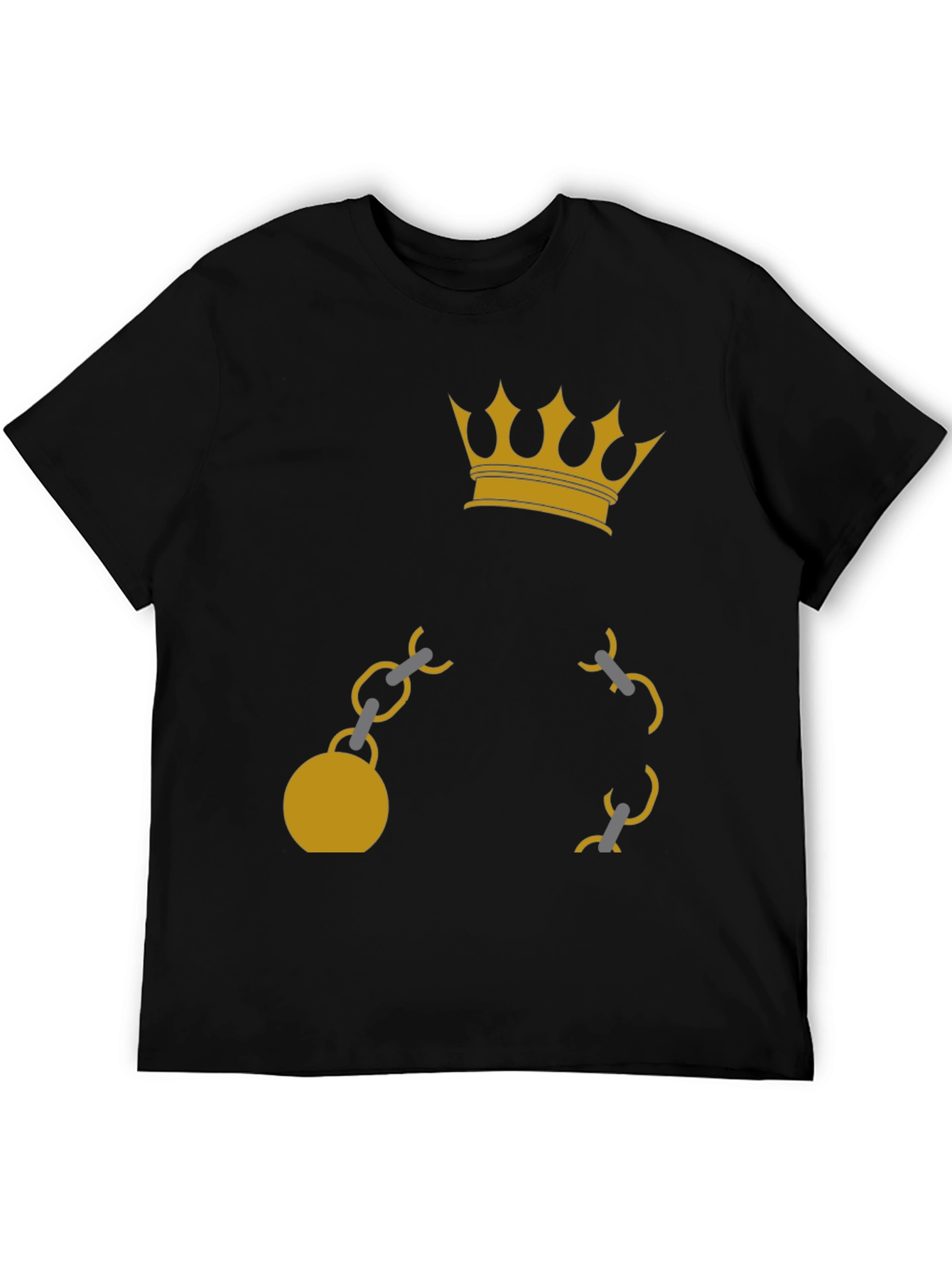 Crown & Chain Graphic Tee - Black Cotton Blend