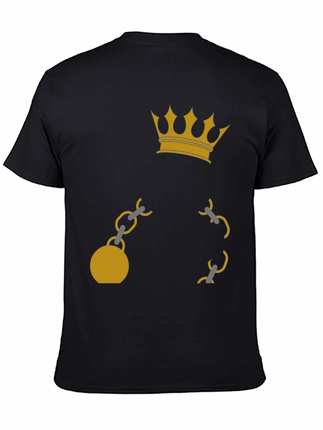 Crown & Chain Graphic Tee - Black Cotton Blend