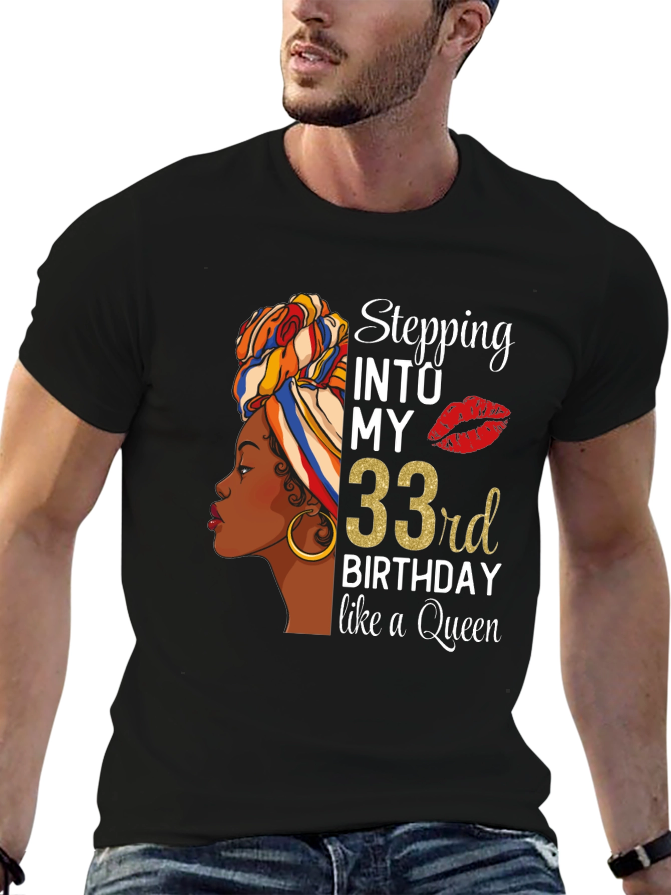 Stepping Into My 33rd Birthday Queen T-Shirt