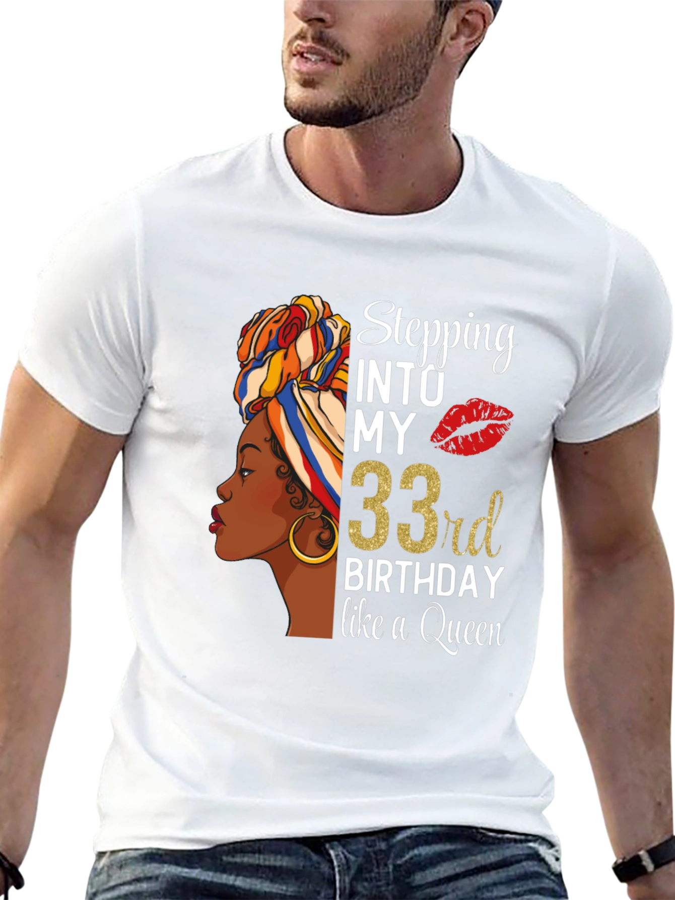 Stepping Into My 33rd Birthday Queen T-Shirt