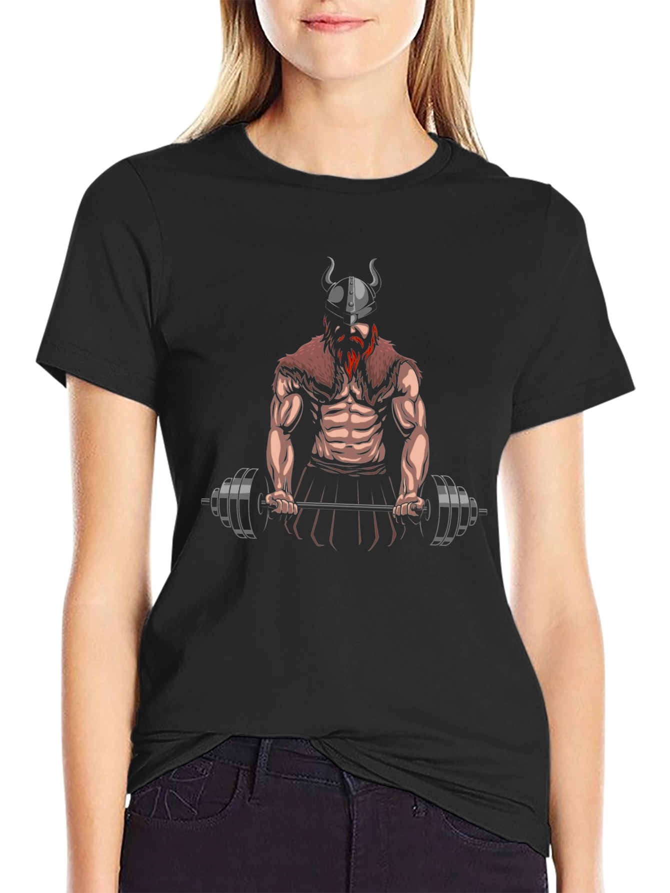 Viking Gym T-Shirt - Black Cotton Workout Tee
