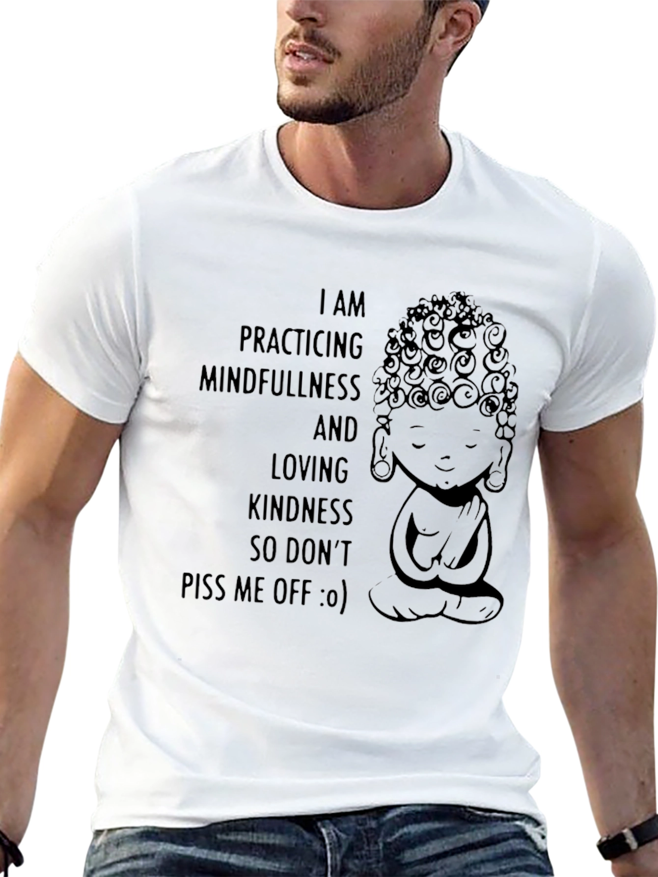 Mindfulness Buddha Graphic Tee - Black