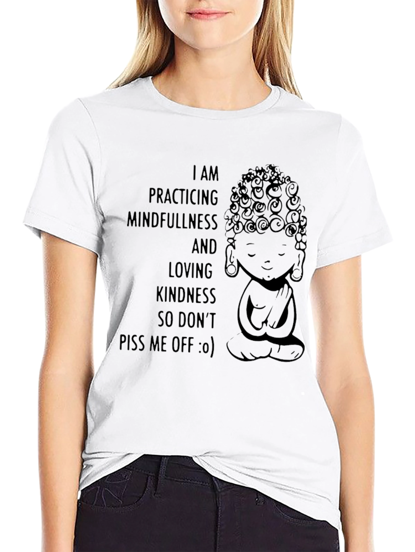 Mindfulness Buddha Graphic Tee - Black