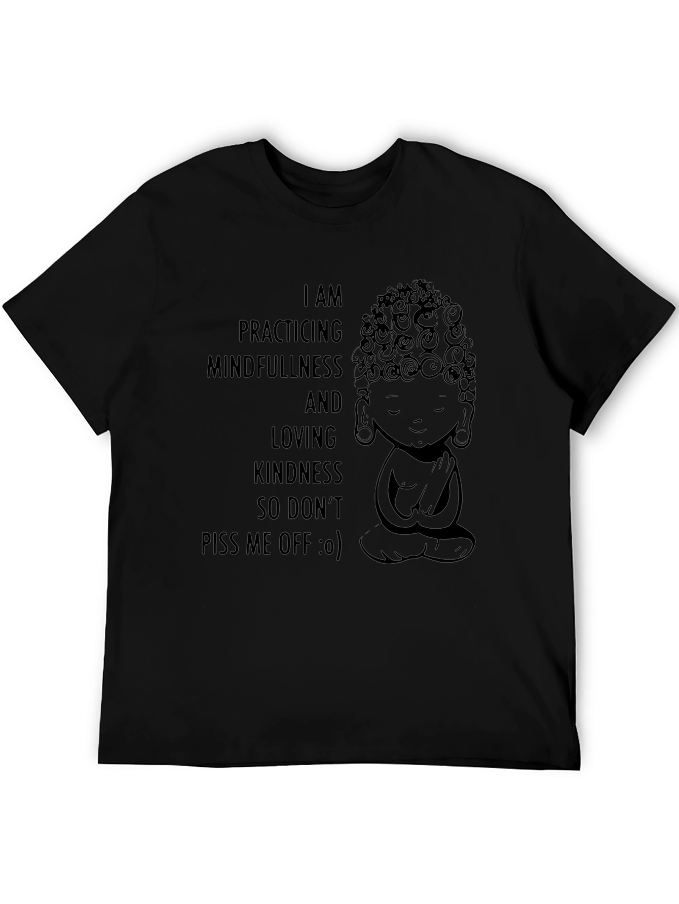 Mindfulness Buddha Graphic Tee - Black