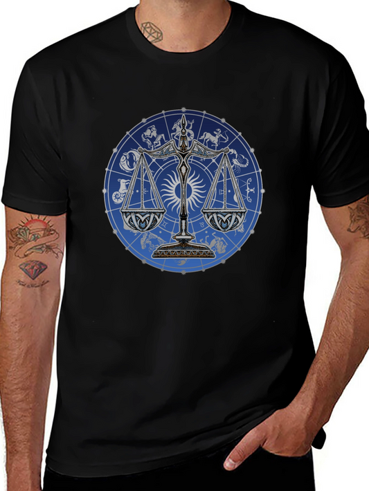 Libra Zodiac Astrology T-Shirt - Black