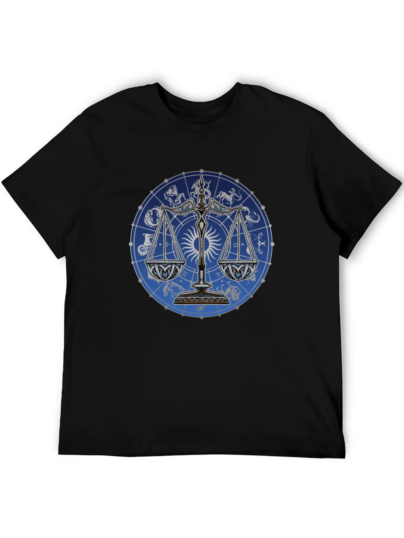 Libra Zodiac Astrology T-Shirt - Black