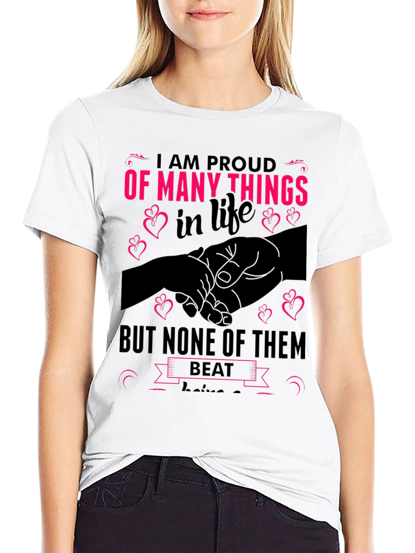 Proud Parent Black Graphic T-Shirt