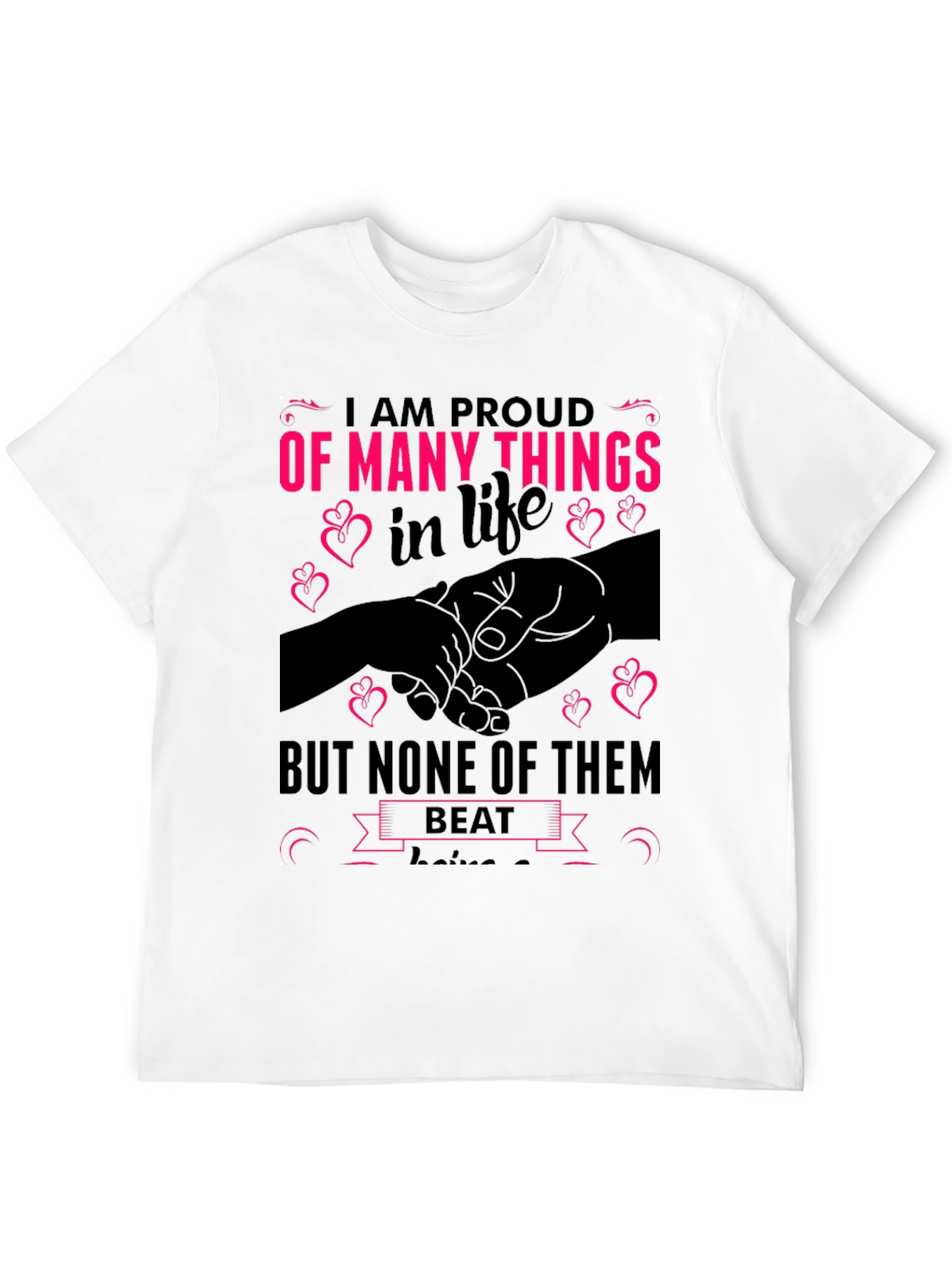 Proud Parent Black Graphic T-Shirt
