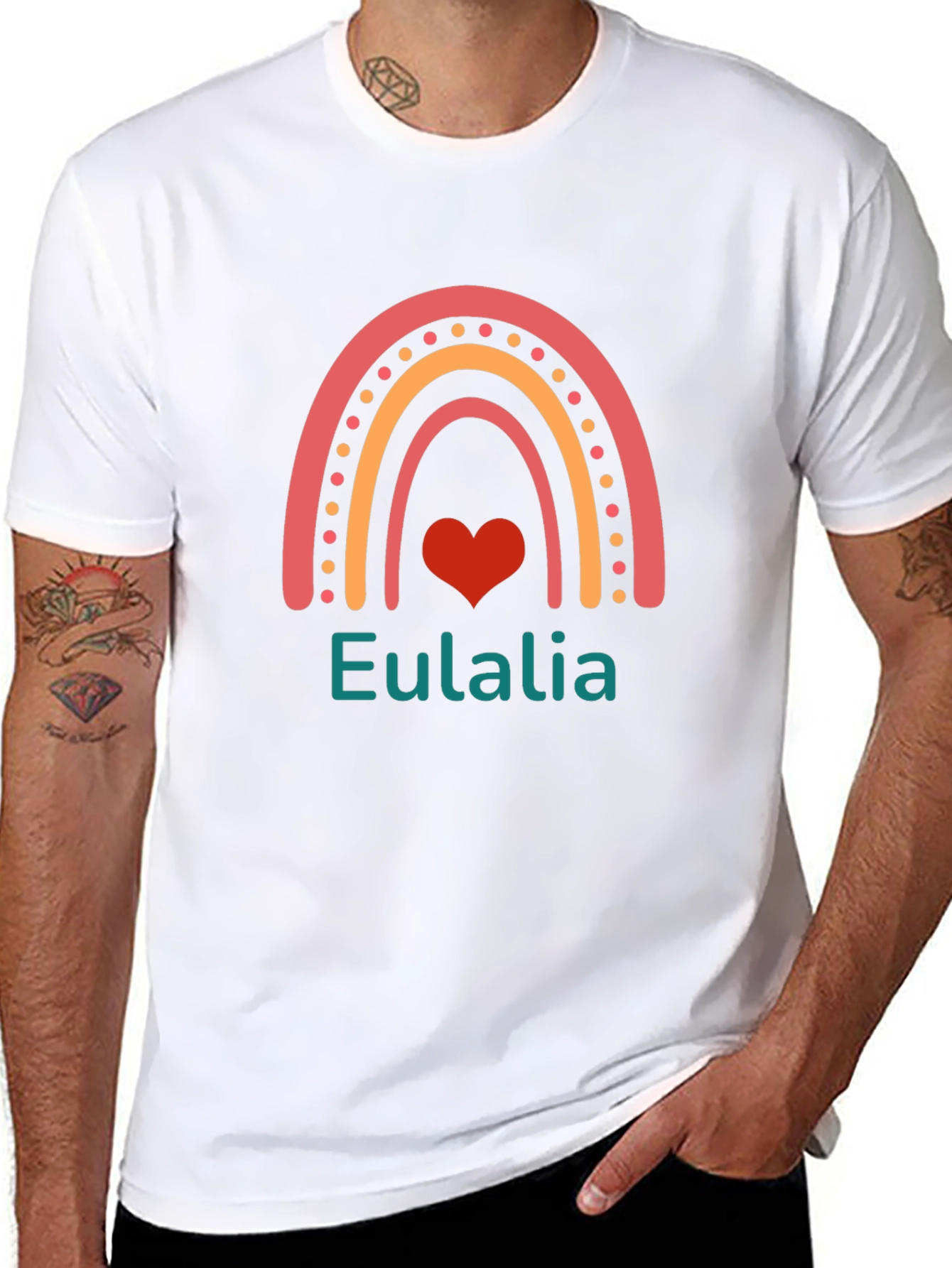 Eulalia Rainbow Heart Custom T-Shirt