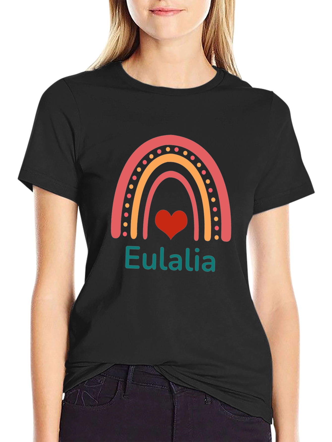 Eulalia Rainbow Heart Custom T-Shirt