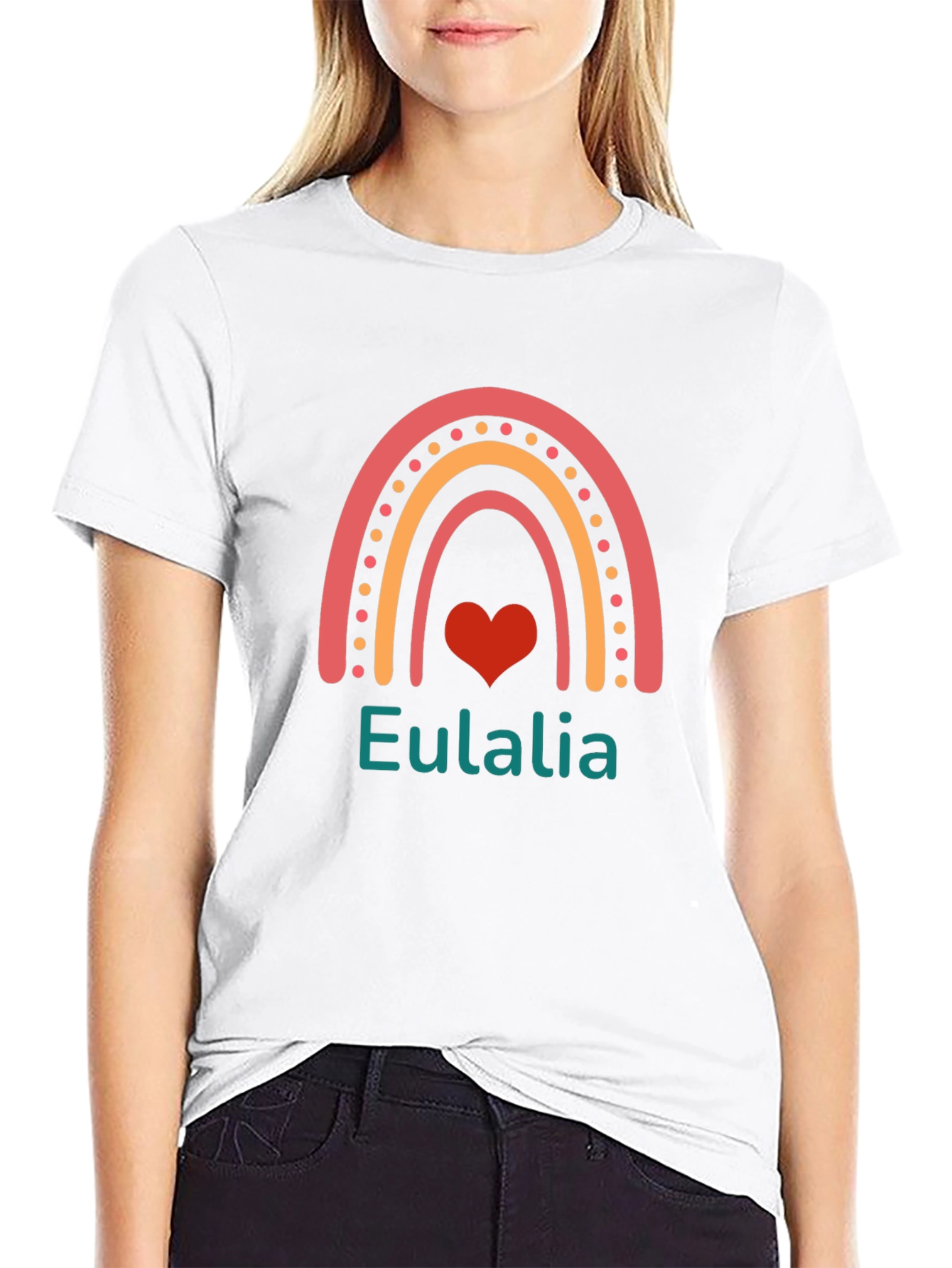 Eulalia Rainbow Heart Custom T-Shirt