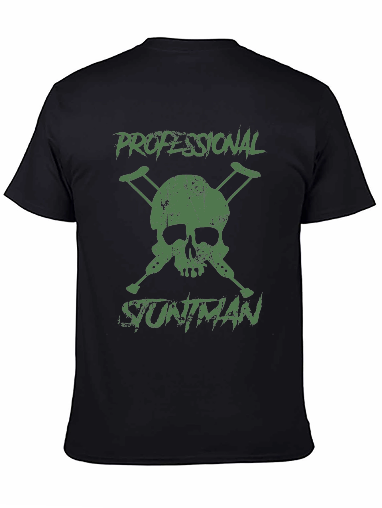Professional Stuntman Skull & Crutches Graphic T-Shirt