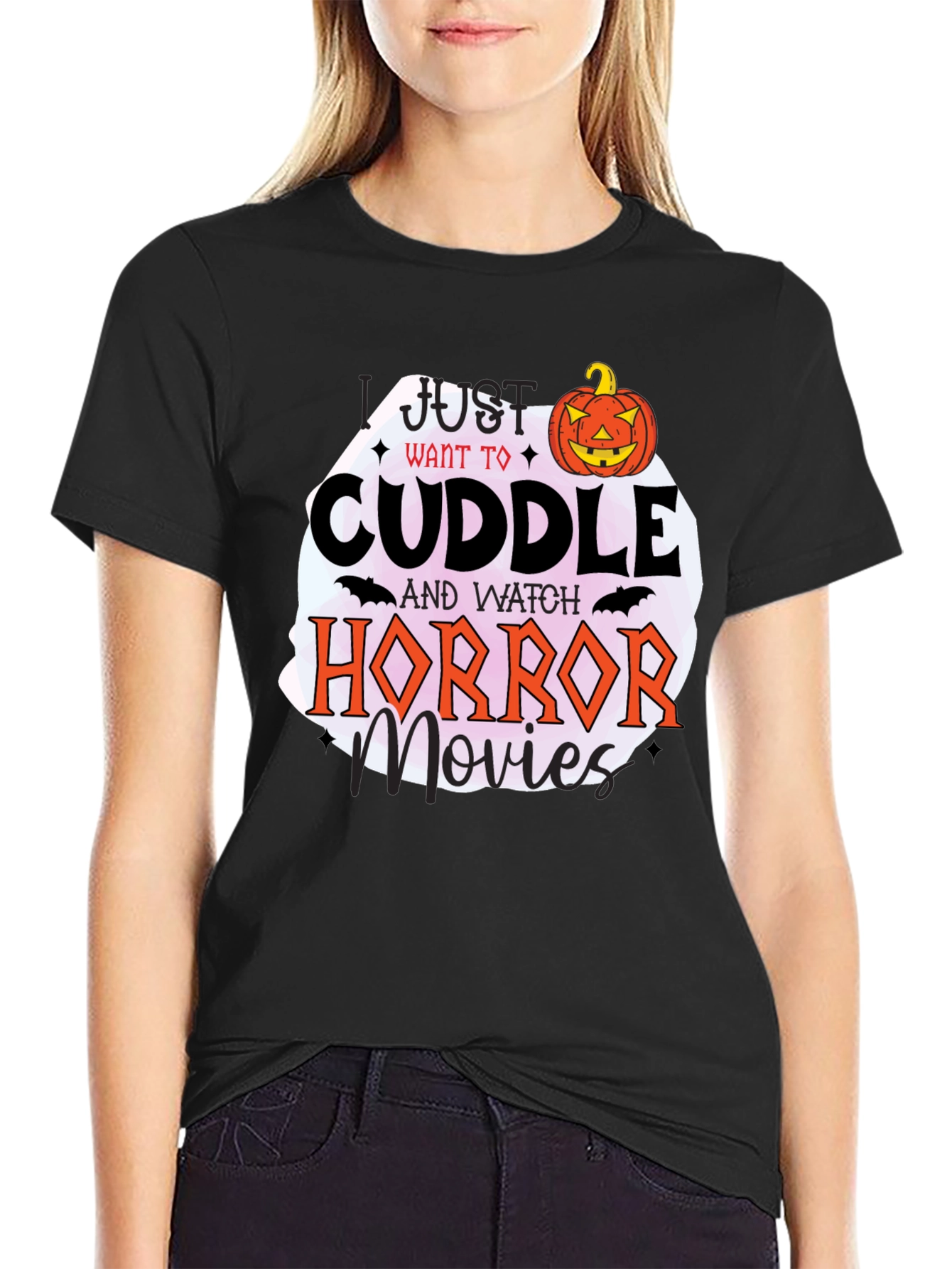 Halloween Horror Movie Cuddle T-Shirt