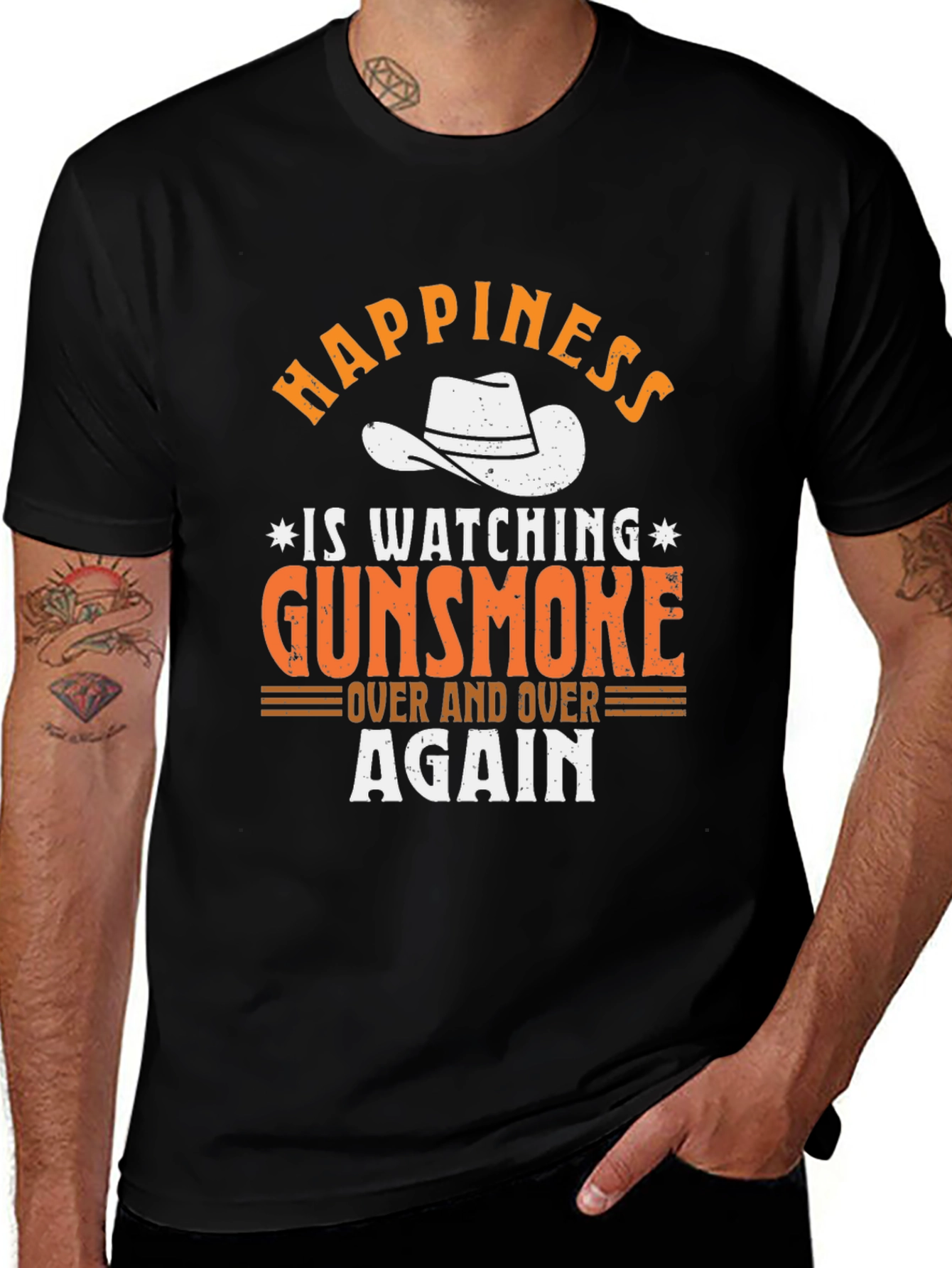 Gunsmoke Graphic Tee - Cowboy Hat Happiness T-Shirt