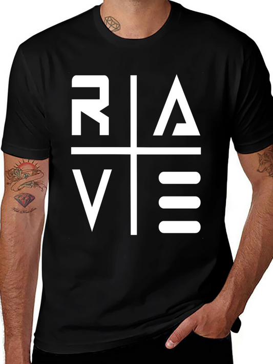 Rave Graphic Tee - Black Cotton T-Shirt