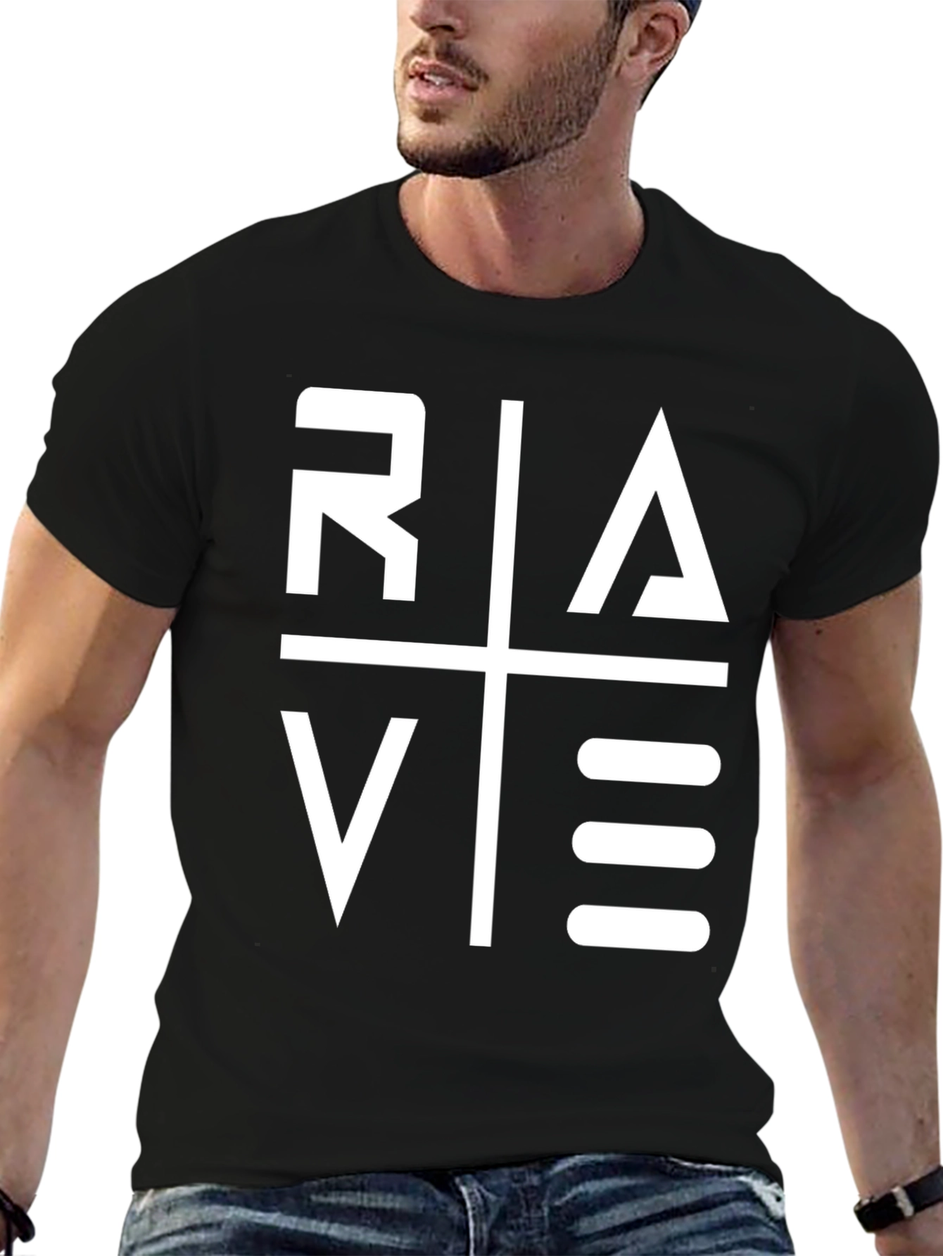 Rave Graphic Tee - Black Cotton T-Shirt