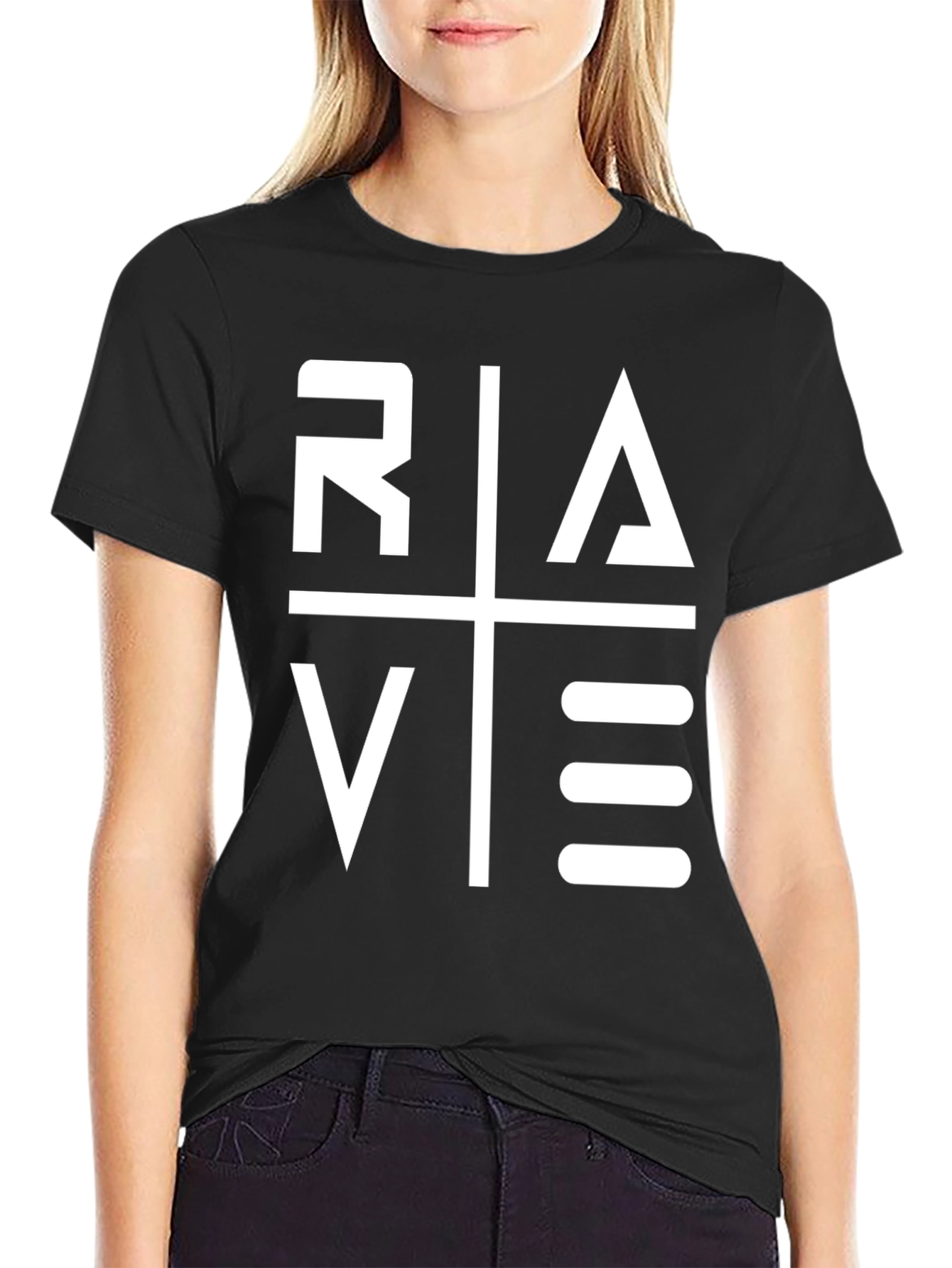 Rave Graphic Tee - Black Cotton T-Shirt