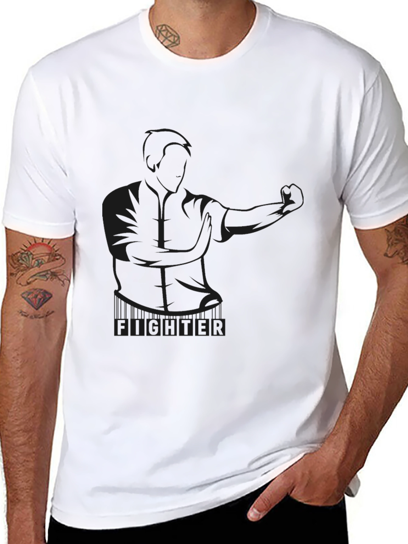 Fighter Graphic Black T-Shirt