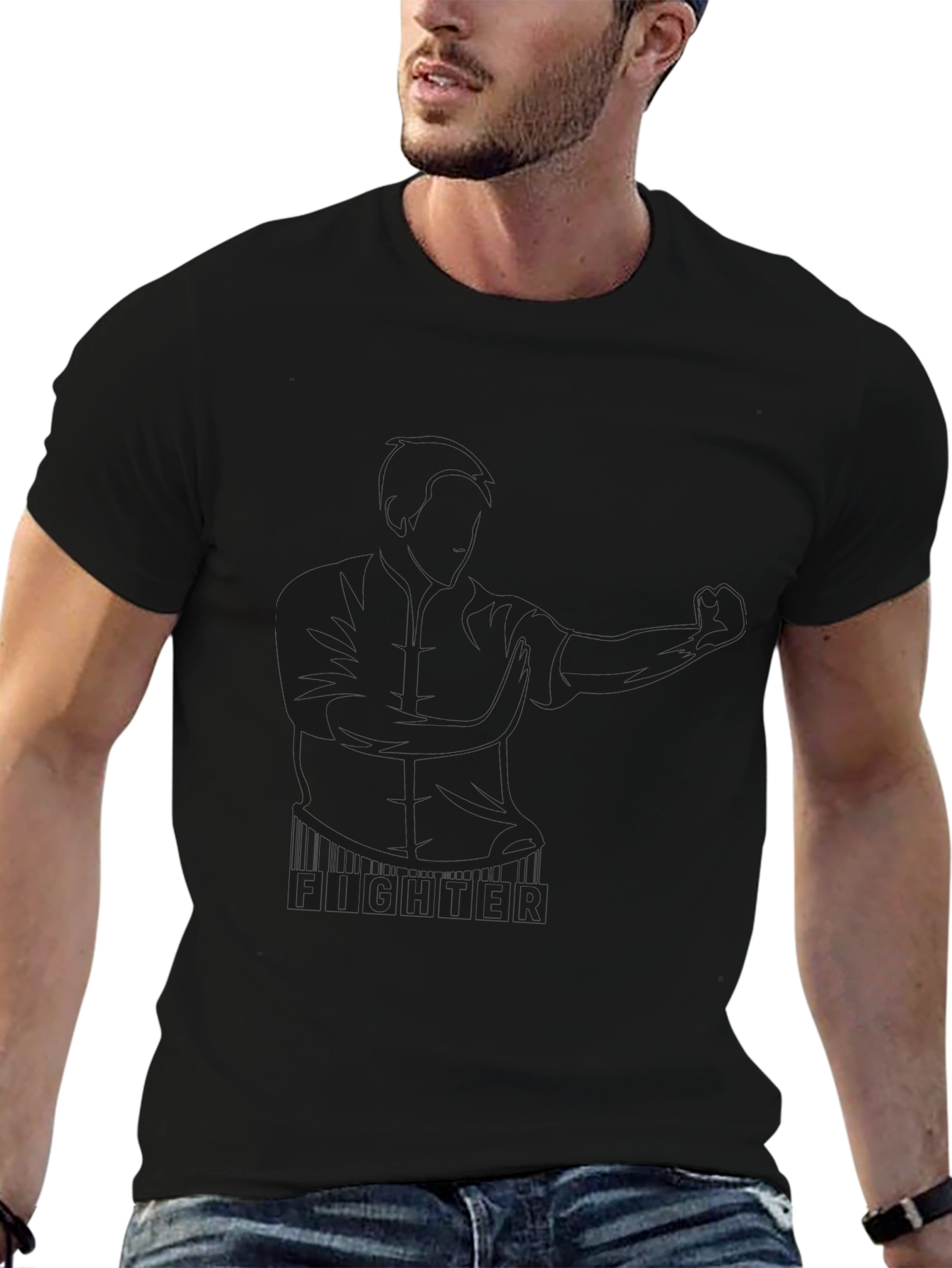 Fighter Graphic Black T-Shirt