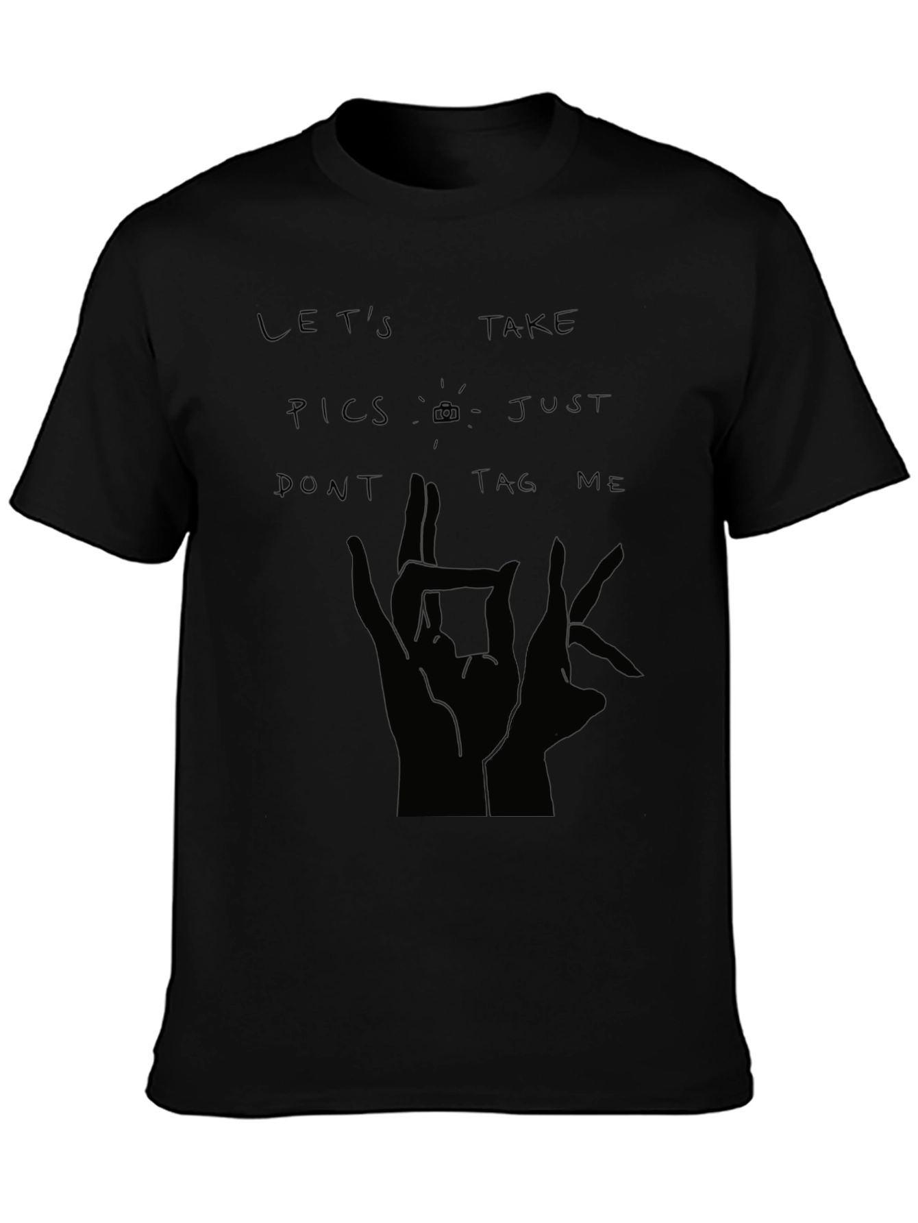 Lets Take Pics Black Graphic Tee