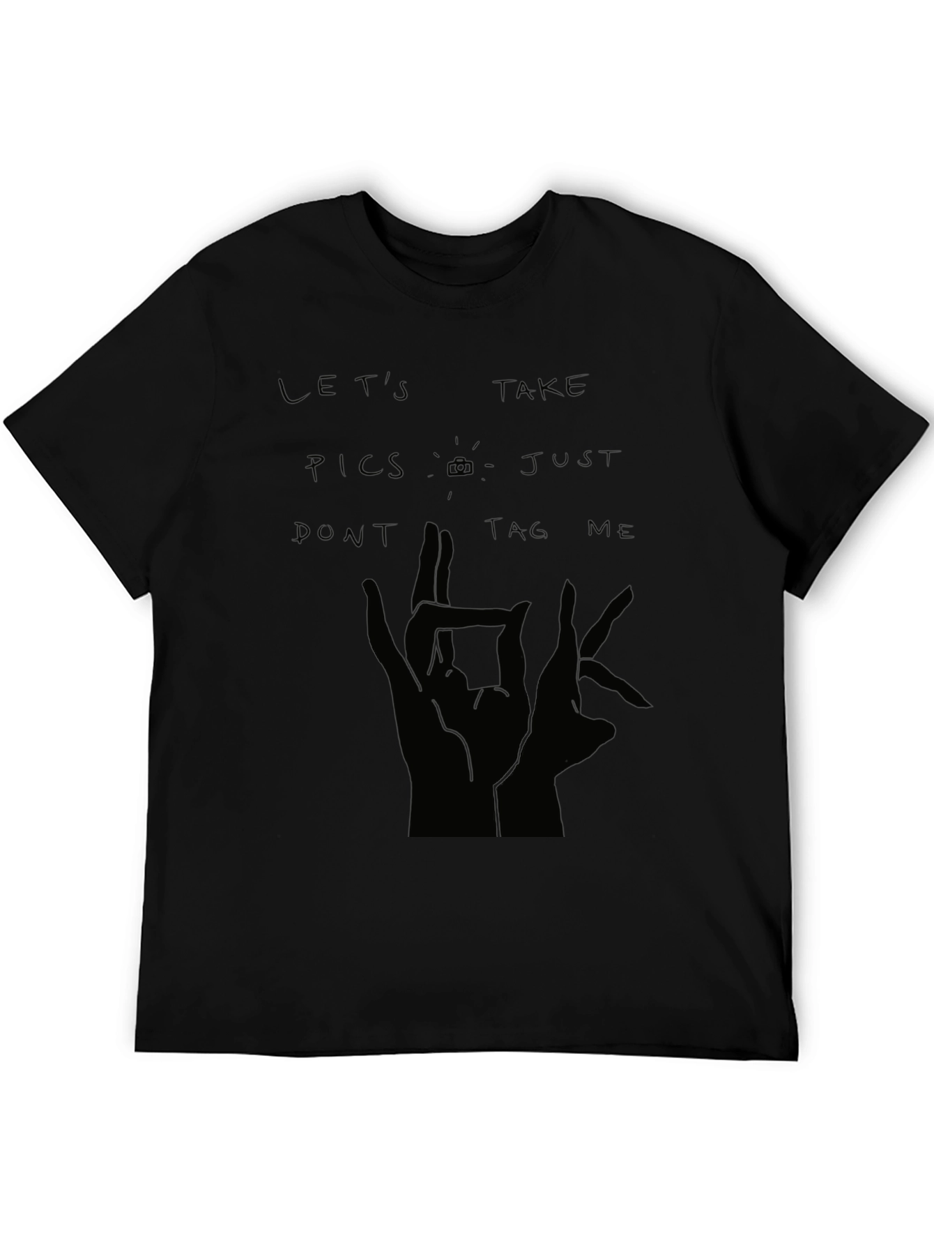 Lets Take Pics Black Graphic Tee