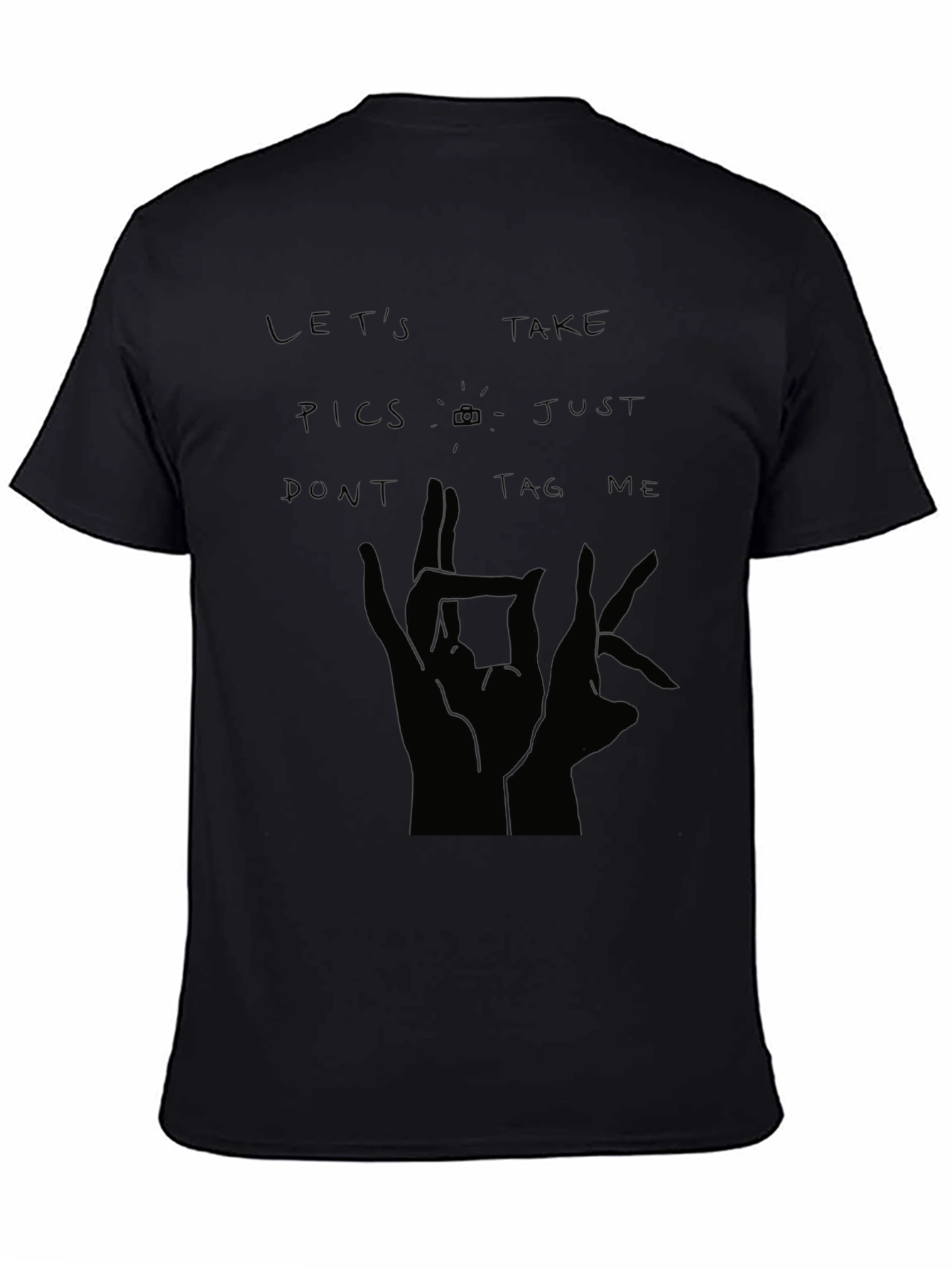 Lets Take Pics Black Graphic Tee
