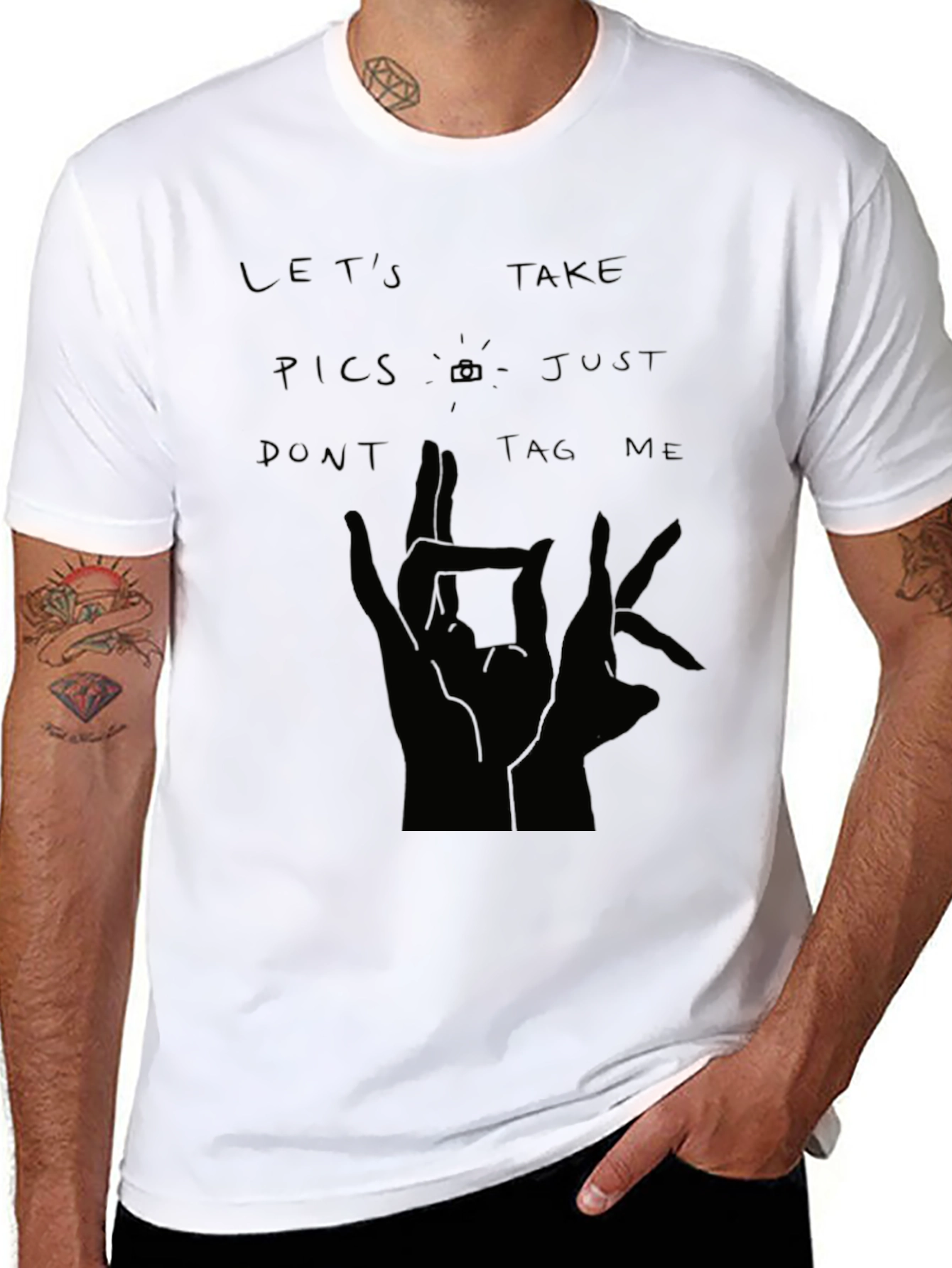Lets Take Pics Black Graphic Tee